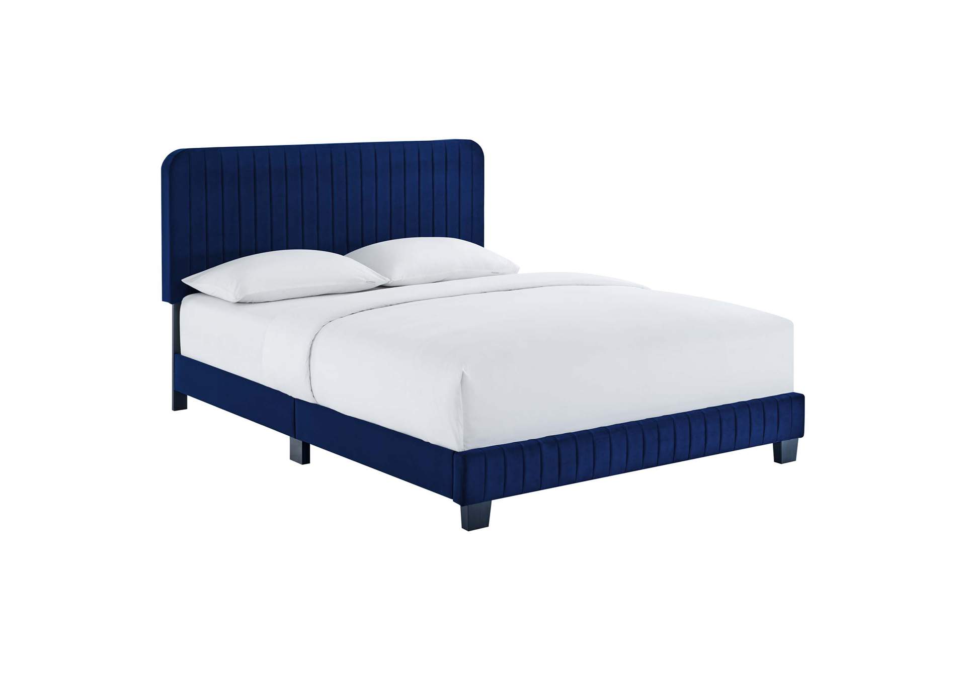 Celine Channel Tufted Performance Velvet Queen Platform Bed,Modway