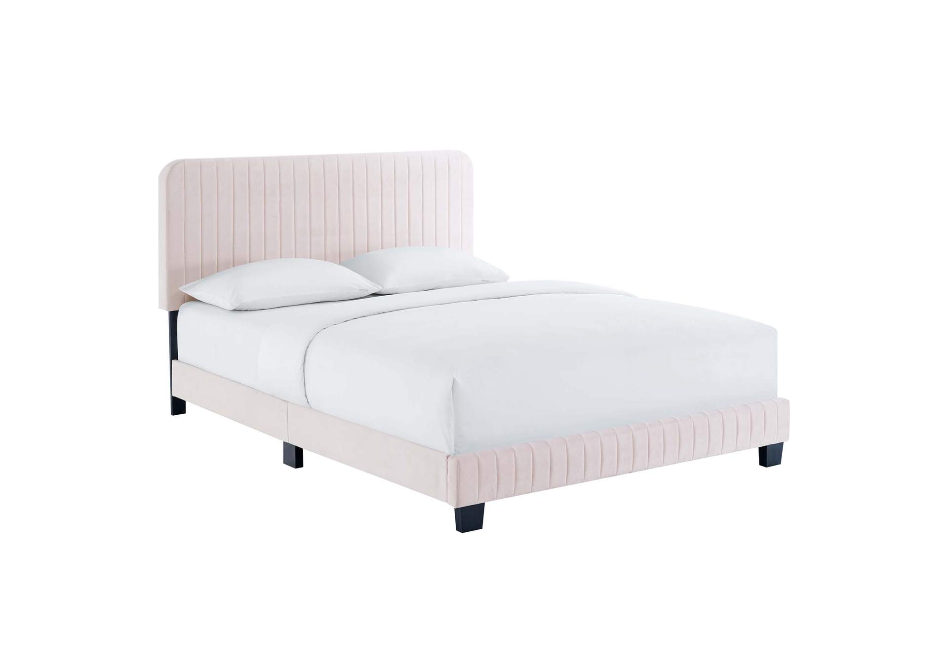 Celine Channel Tufted Performance Velvet Queen Platform Bed,Modway