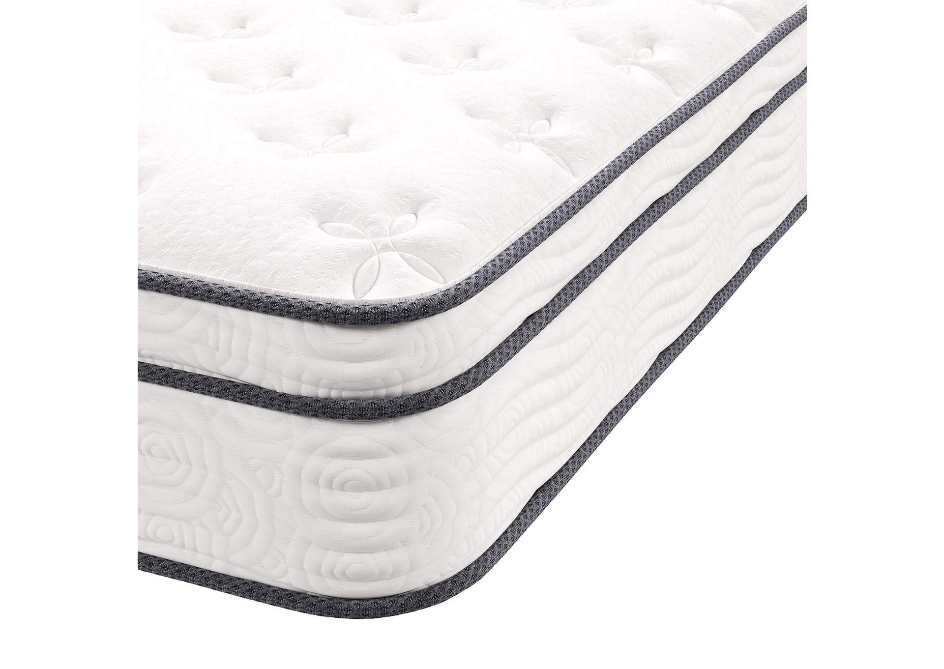 White Jenna 10" Twin XL Innerspring Mattress,Modway