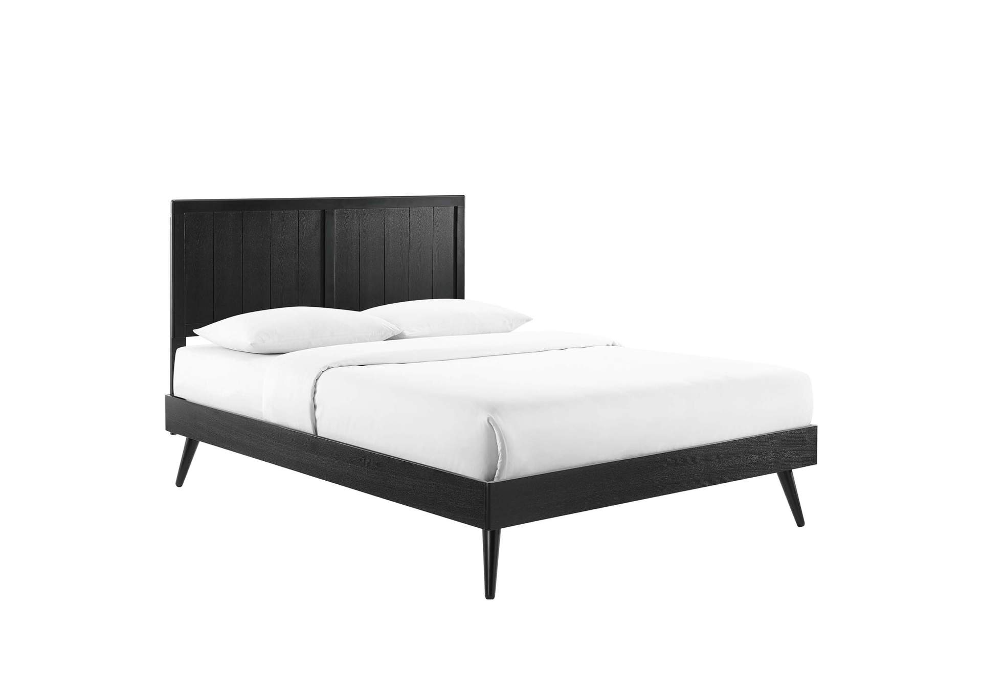 Black Alana Queen Wood Platform Bed With Splayed Legs,Modway