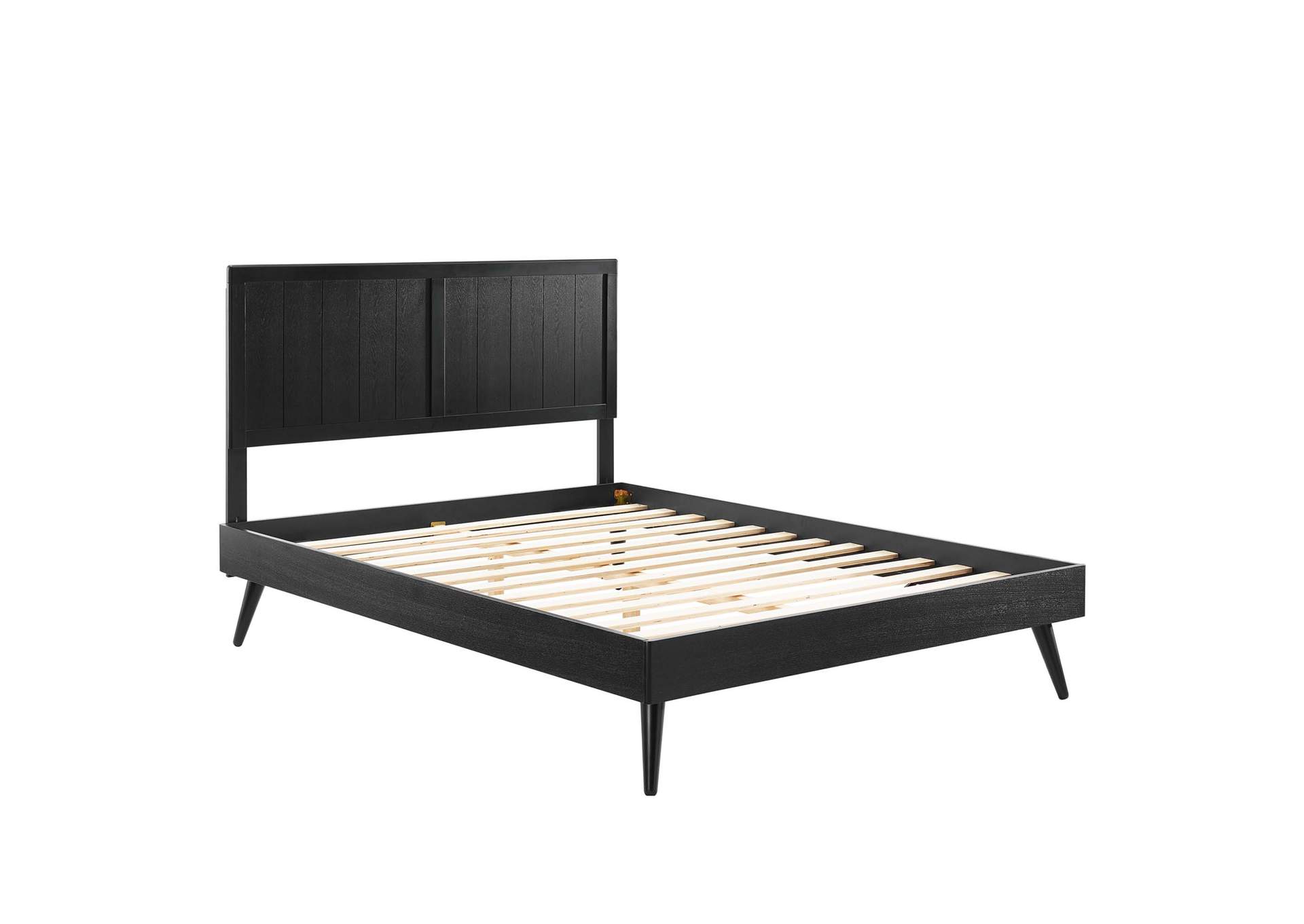 Black Alana Queen Wood Platform Bed With Splayed Legs,Modway