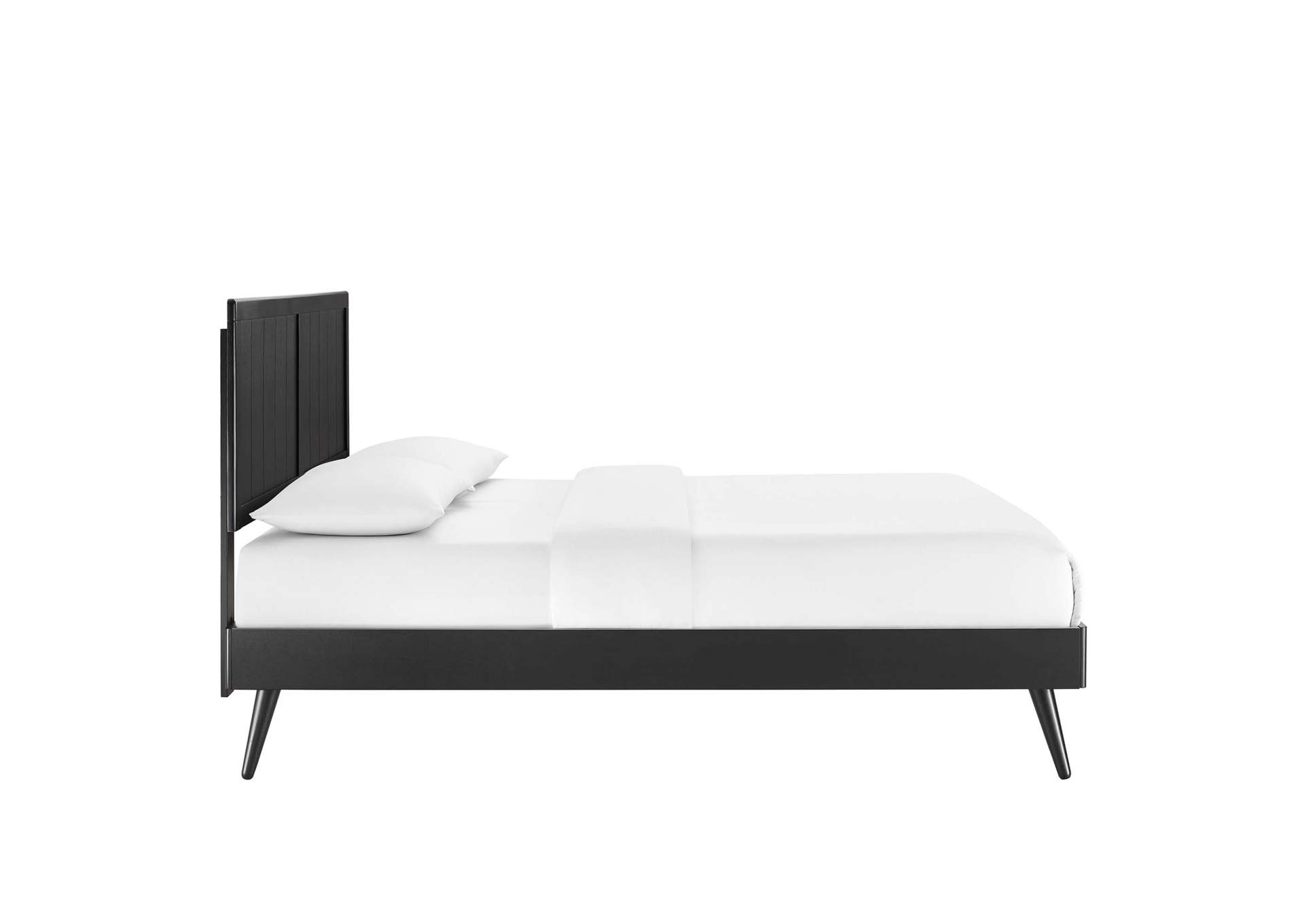 Black Alana Queen Wood Platform Bed With Splayed Legs,Modway
