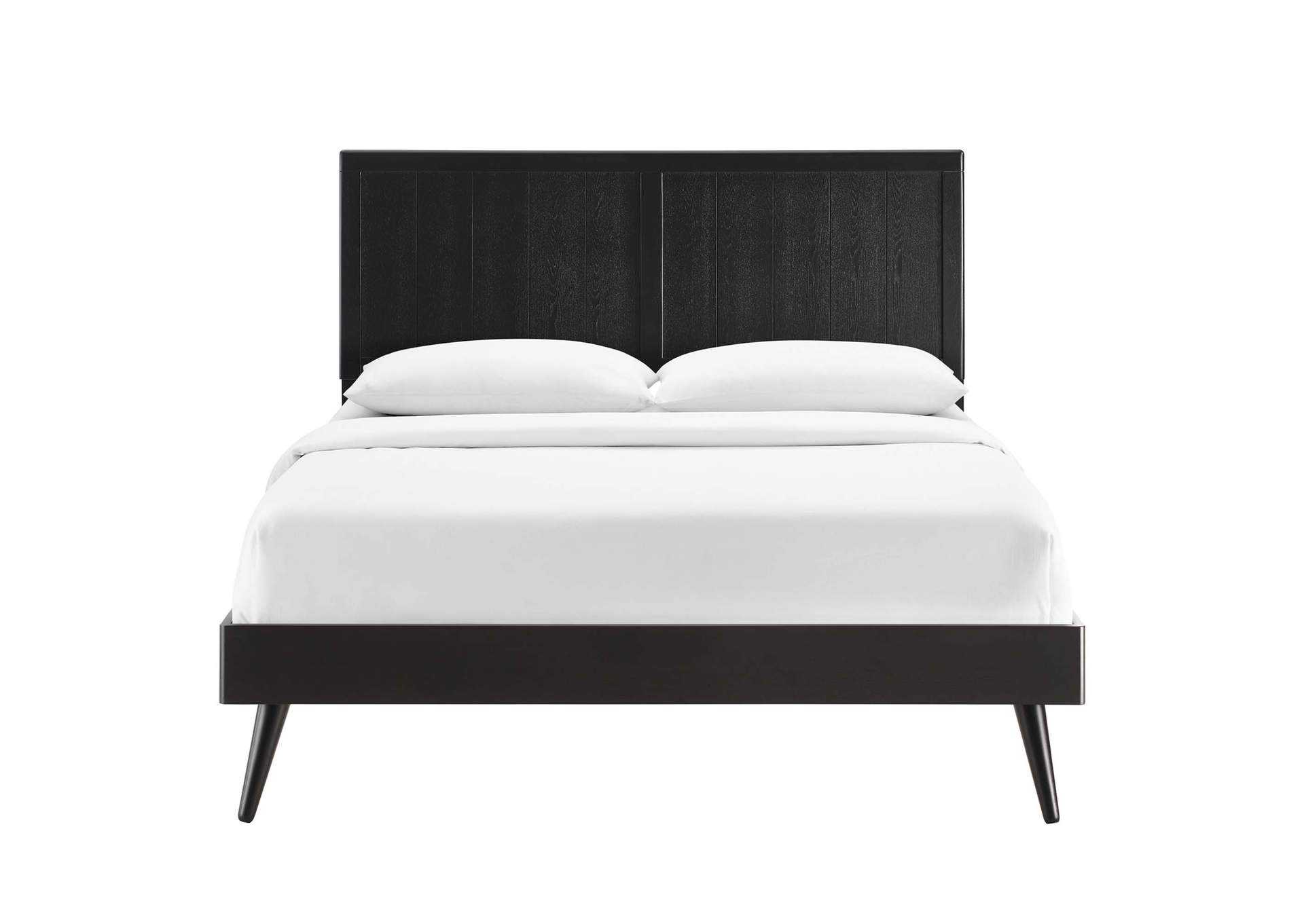 Black Alana Queen Wood Platform Bed With Splayed Legs,Modway