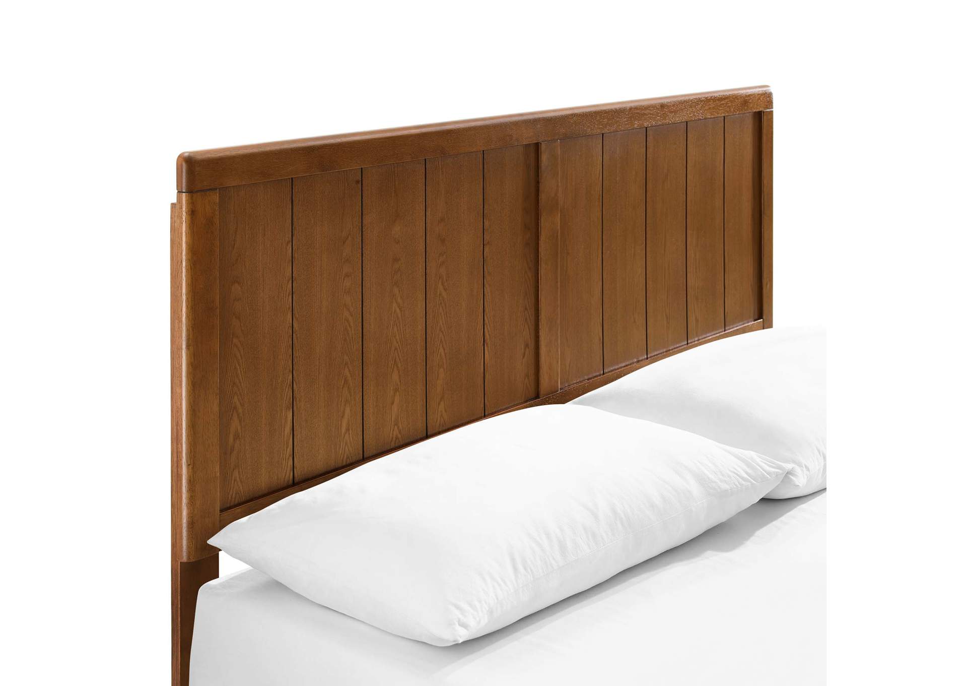 Walnut Alana Queen Wood Platform Bed With Splayed Legs,Modway
