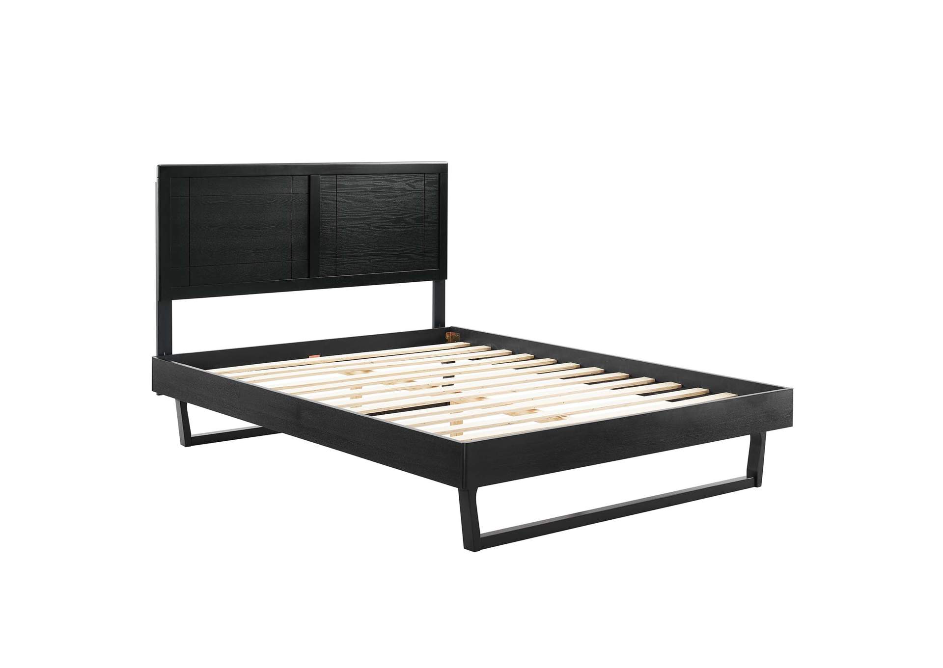 Black Marlee Queen Wood Platform Bed With Angular Frame,Modway