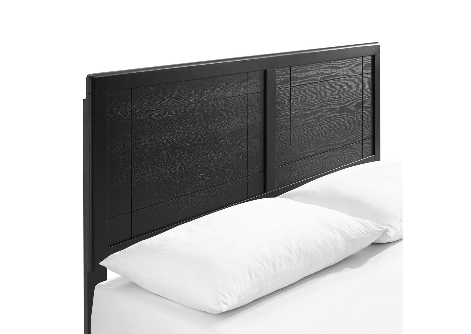 Black Marlee Queen Wood Platform Bed With Angular Frame,Modway