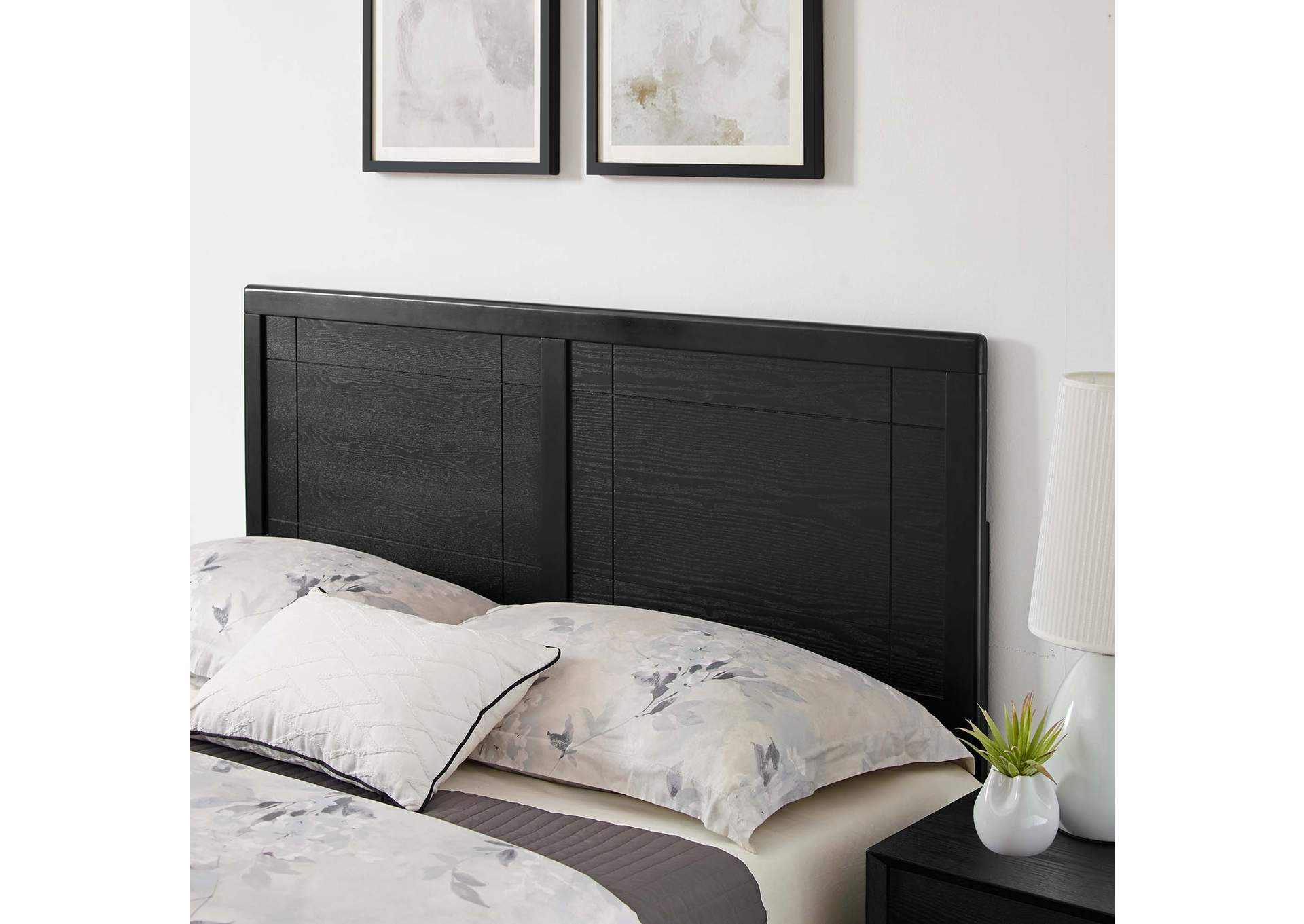 Black Marlee Queen Wood Platform Bed With Splayed Legs,Modway