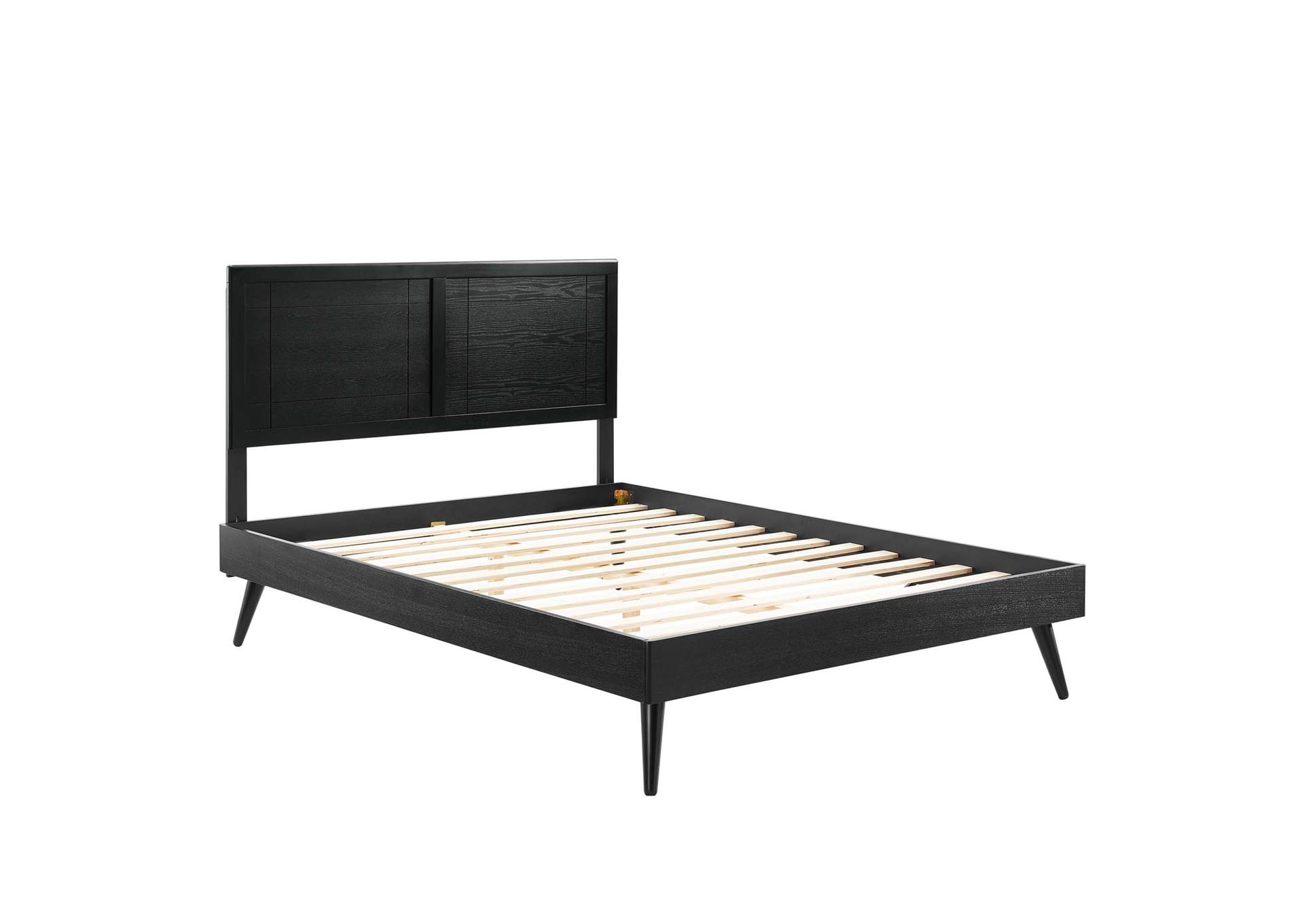 Black Marlee Queen Wood Platform Bed With Splayed Legs,Modway