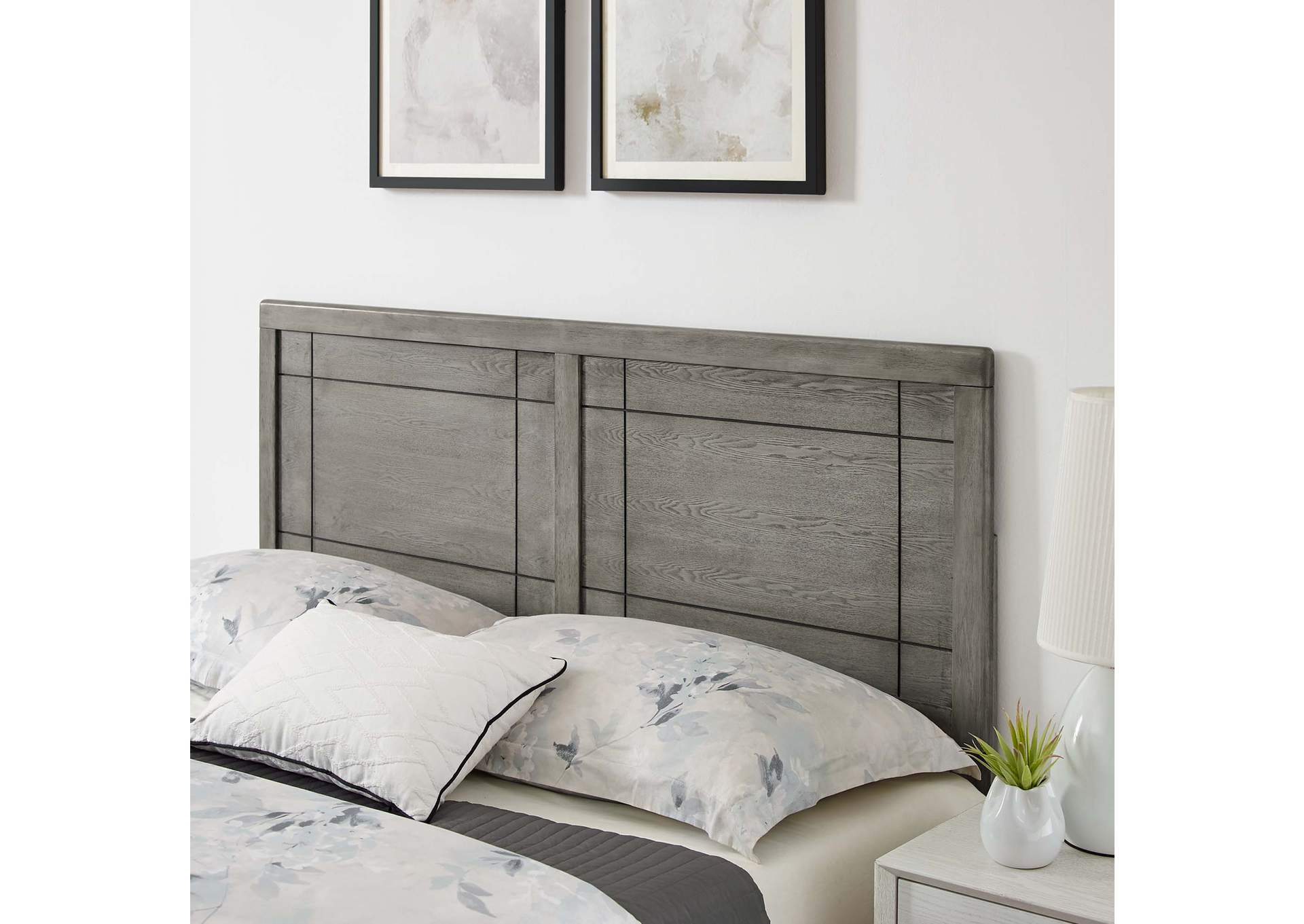 Gray Marlee Queen Wood Platform Bed With Splayed Legs,Modway