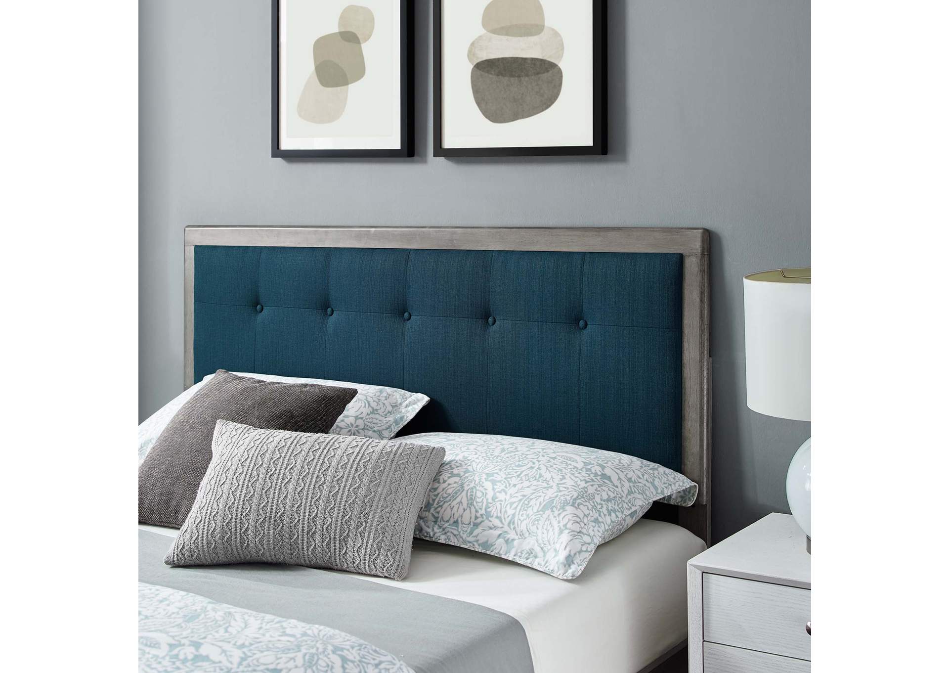 Gray Azure Willow Queen Wood Platform Bed With Splayed Legs,Modway