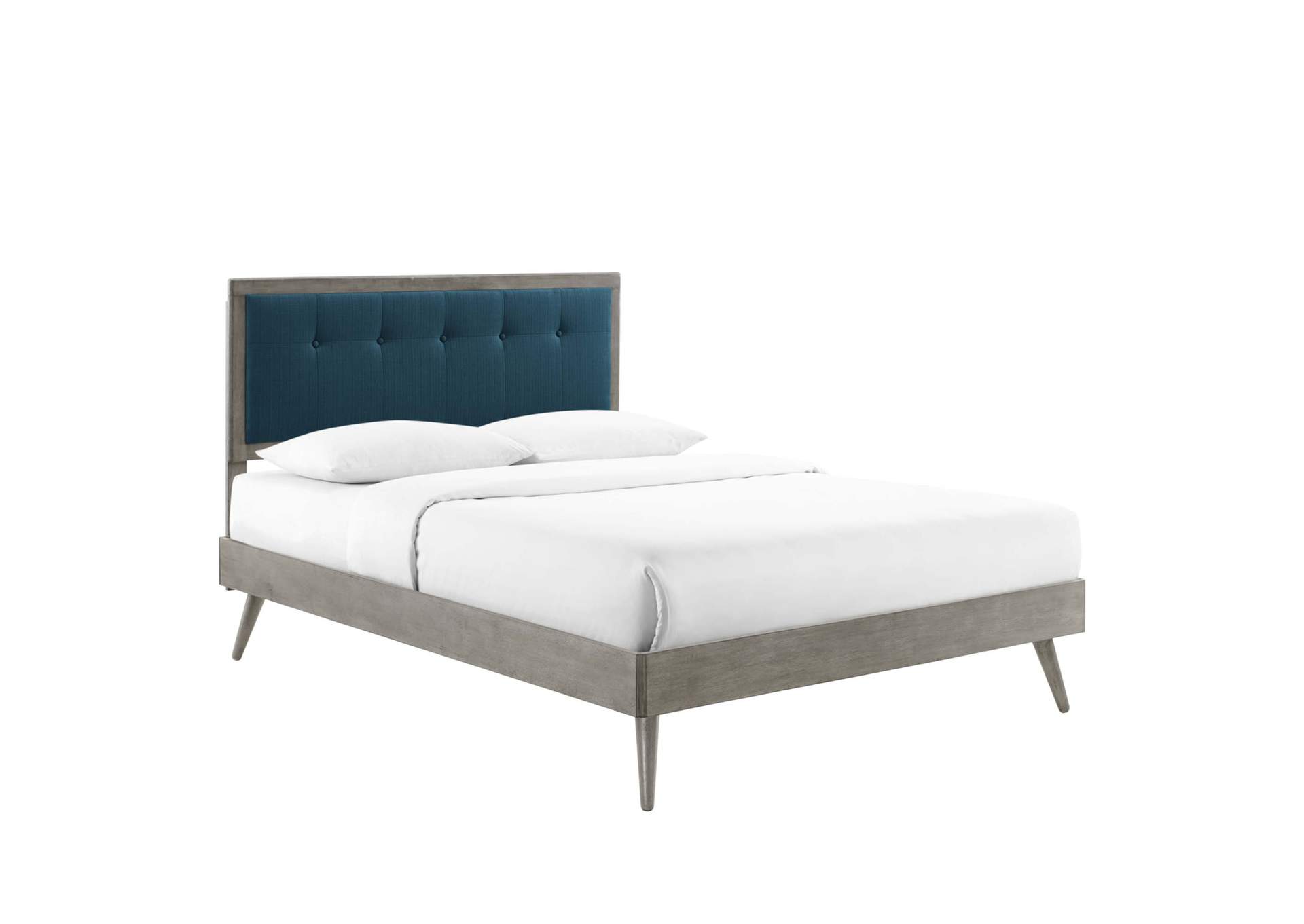 Gray Azure Willow Queen Wood Platform Bed With Splayed Legs,Modway