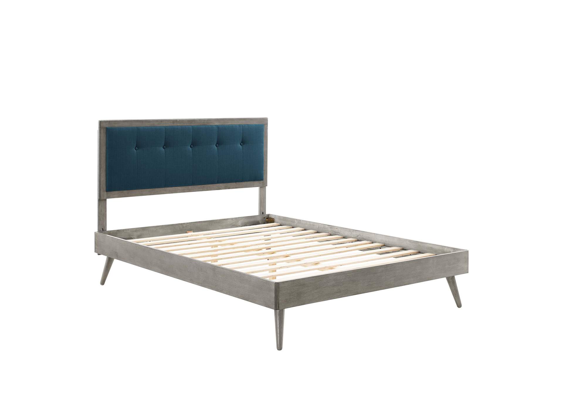 Gray Azure Willow Queen Wood Platform Bed With Splayed Legs,Modway