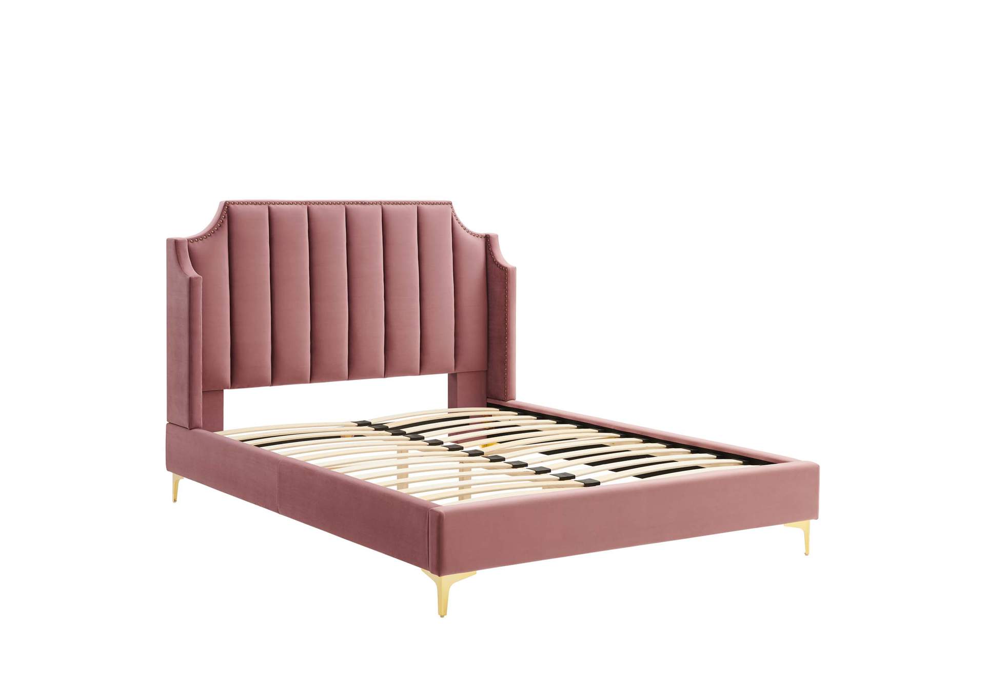 Daniella Performance Velvet Queen Platform Bed,Modway