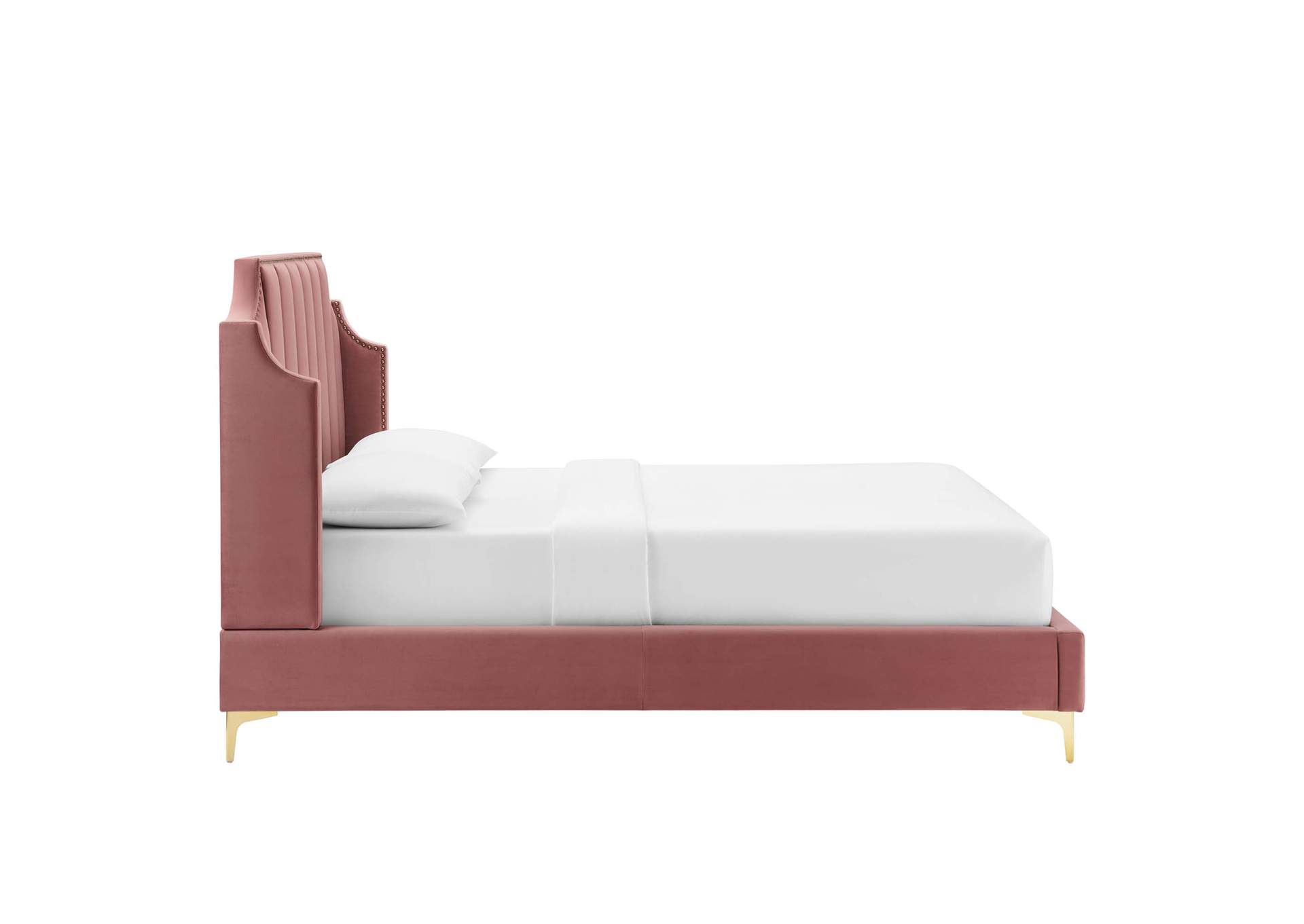 Daniella Performance Velvet Queen Platform Bed,Modway