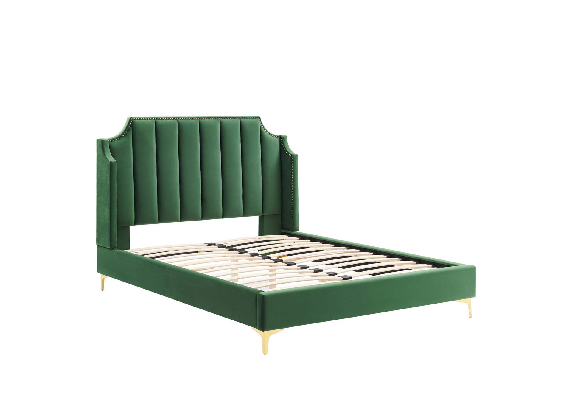 Daniella Performance Velvet Queen Platform Bed,Modway