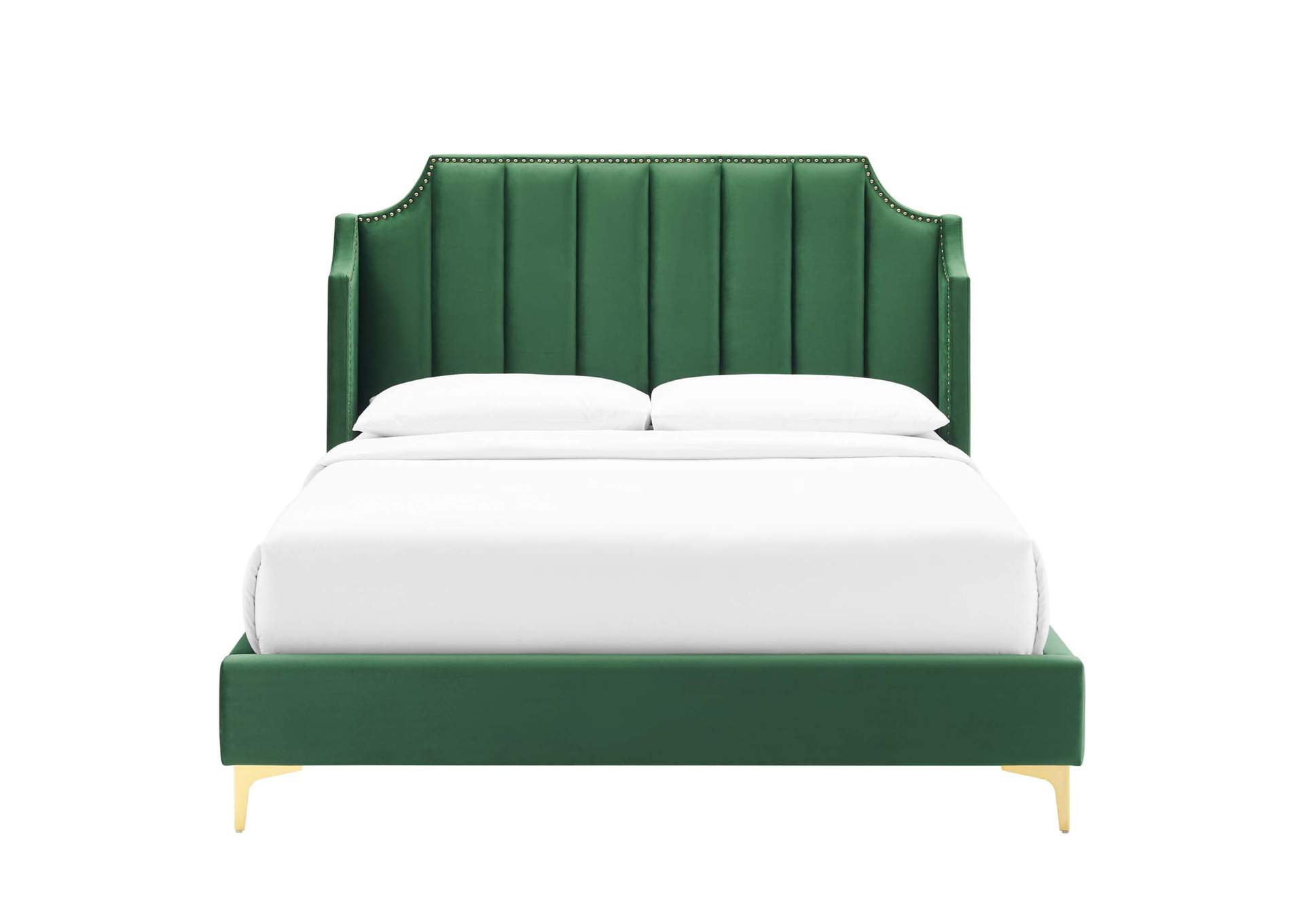 Daniella Performance Velvet Queen Platform Bed,Modway