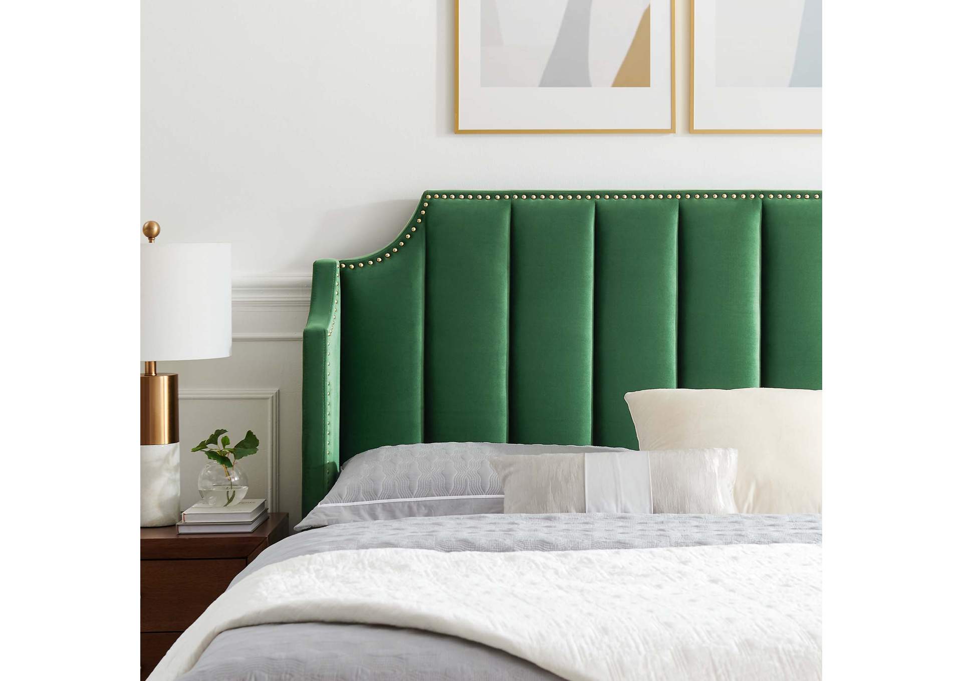 Daniella Performance Velvet Queen Platform Bed,Modway