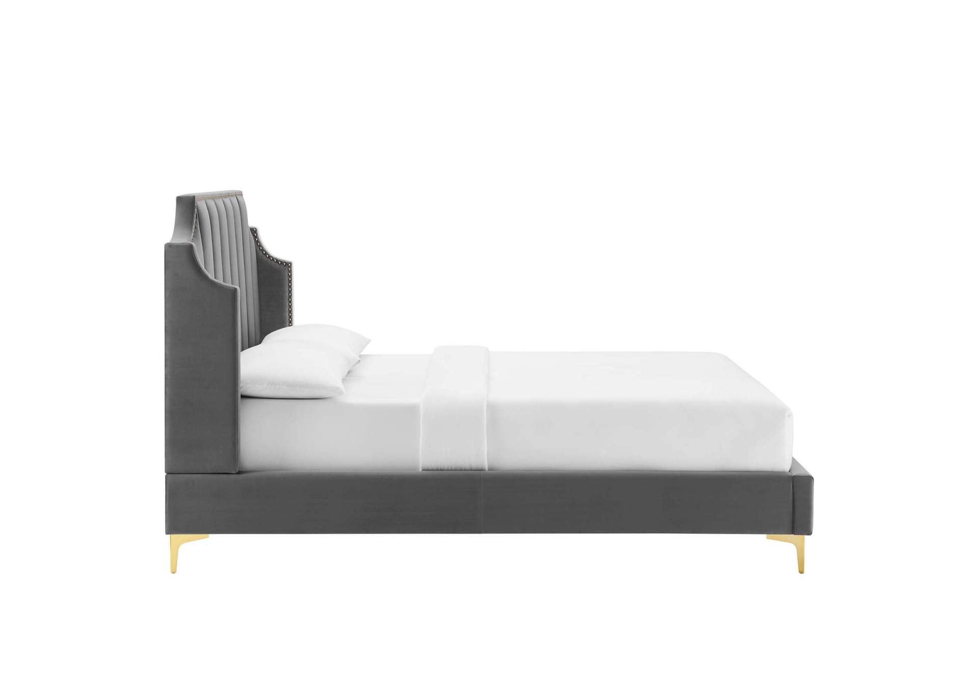 Daniella Performance Velvet Queen Platform Bed,Modway