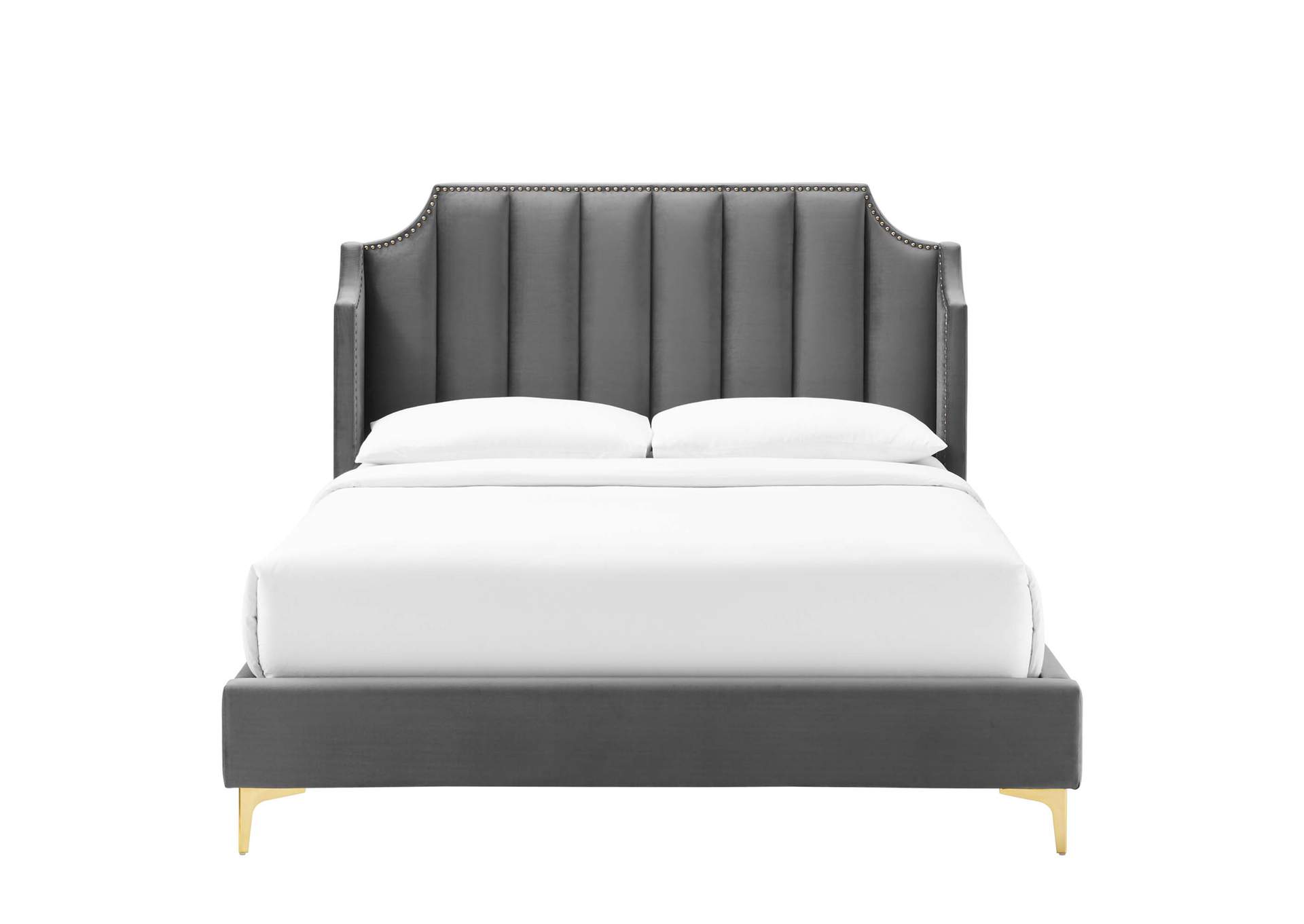 Daniella Performance Velvet Queen Platform Bed,Modway
