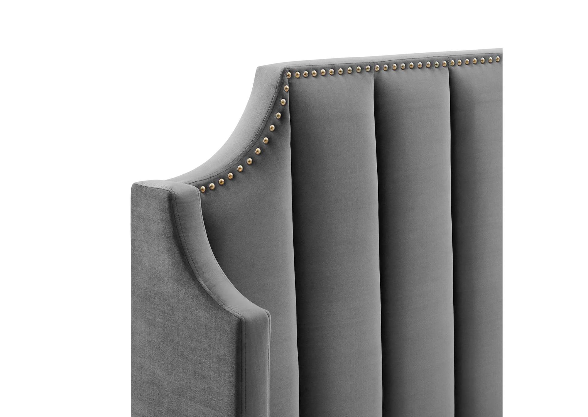 Daniella Performance Velvet Queen Platform Bed,Modway