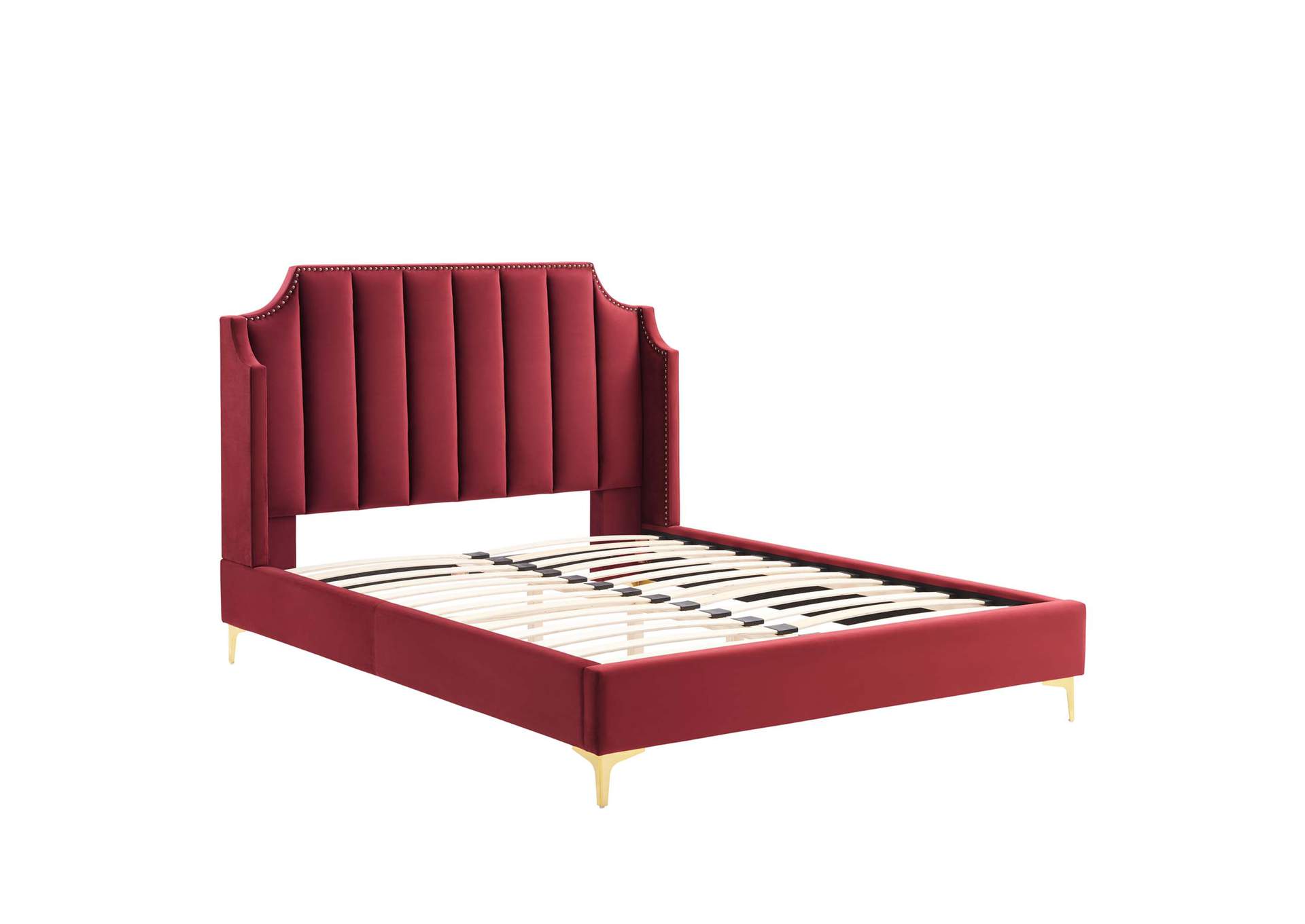 Daniella Performance Velvet Queen Platform Bed,Modway