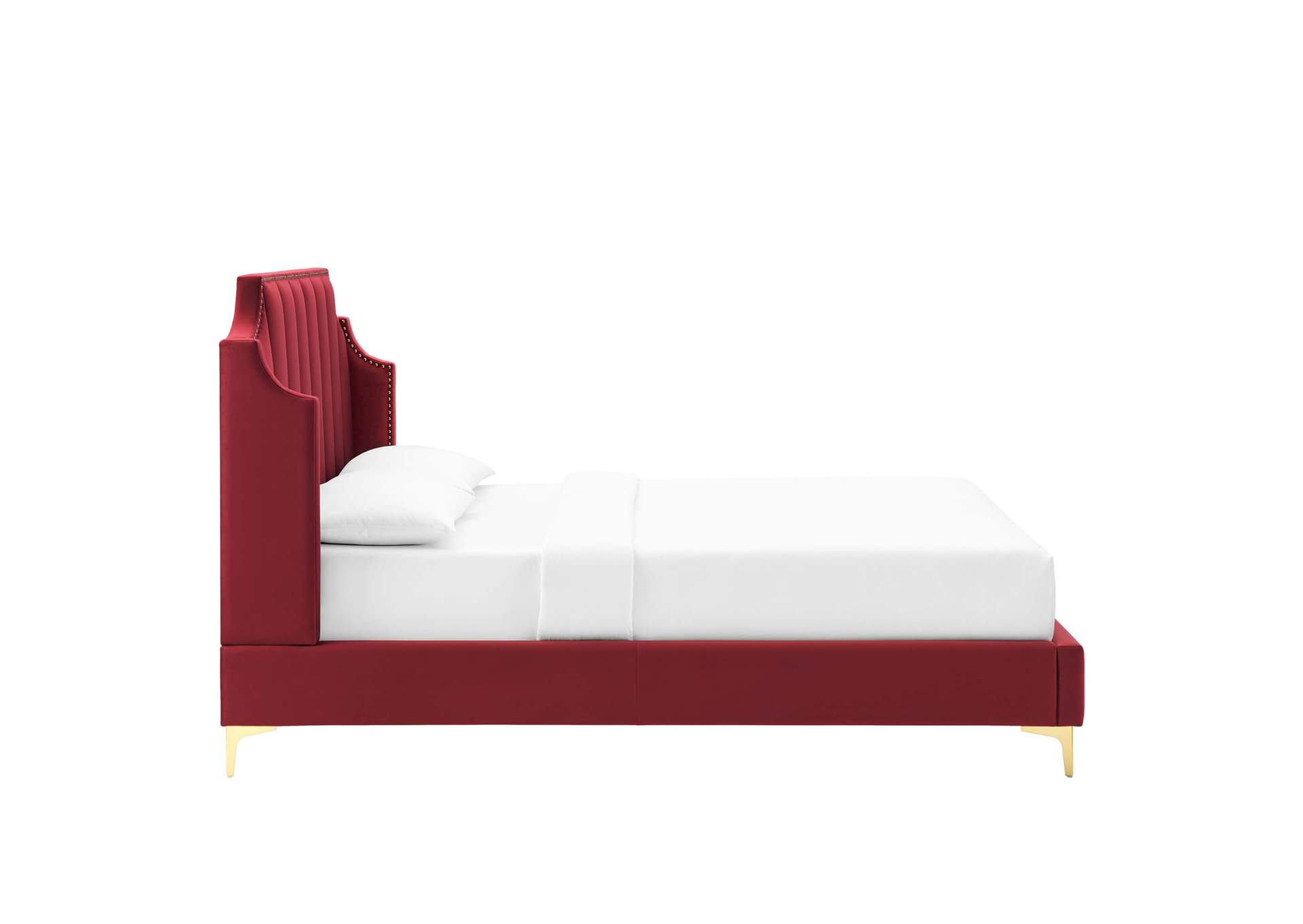 Daniella Performance Velvet Queen Platform Bed,Modway