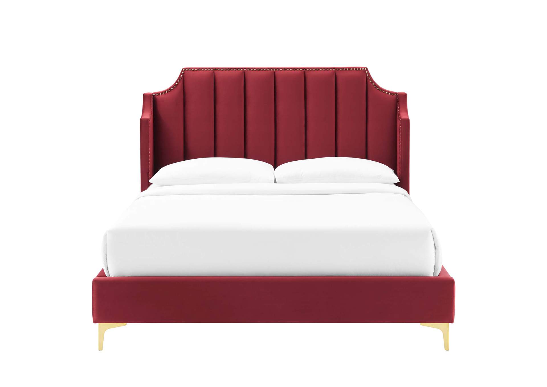 Daniella Performance Velvet Queen Platform Bed,Modway