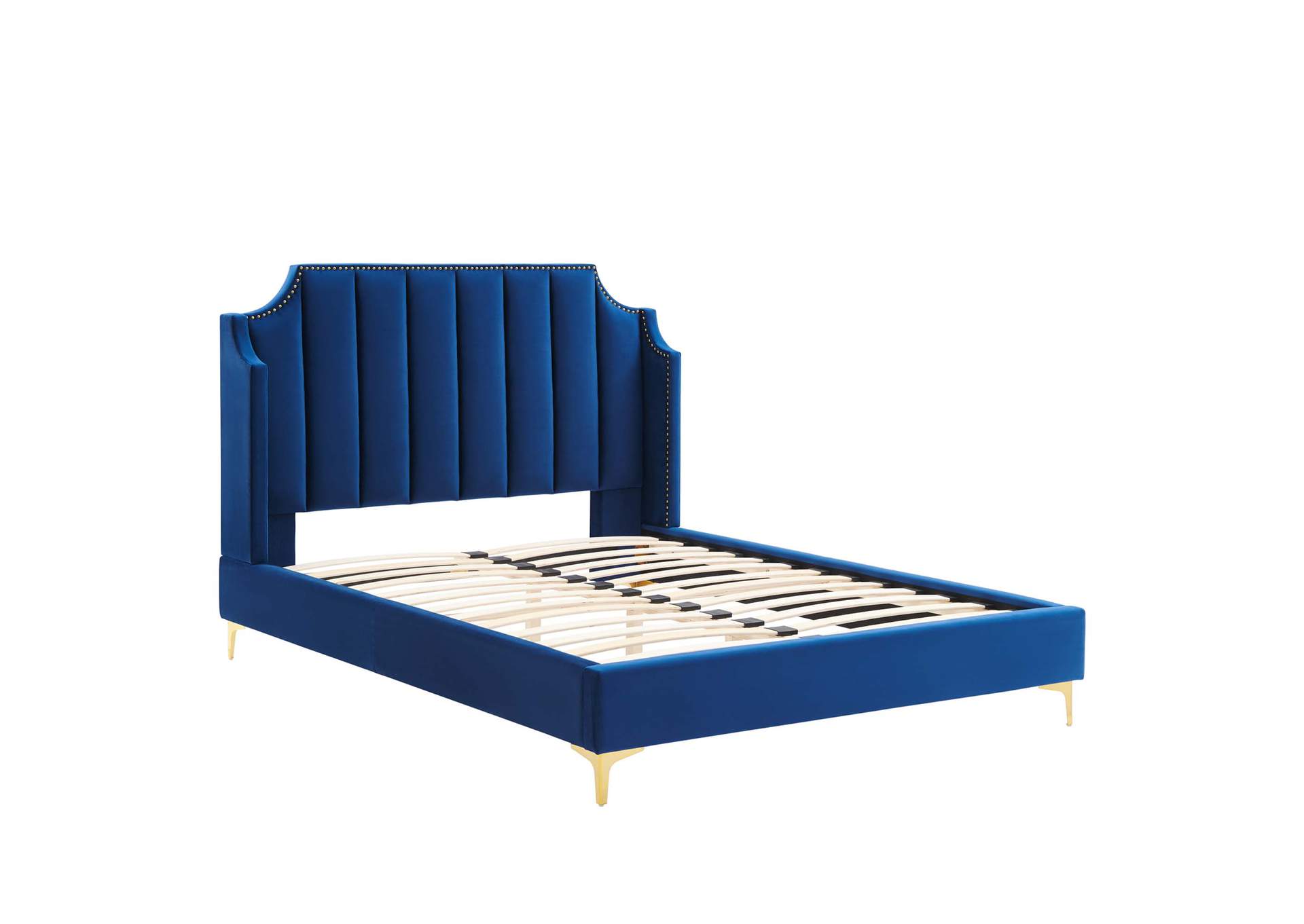 Daniella Performance Velvet Queen Platform Bed,Modway