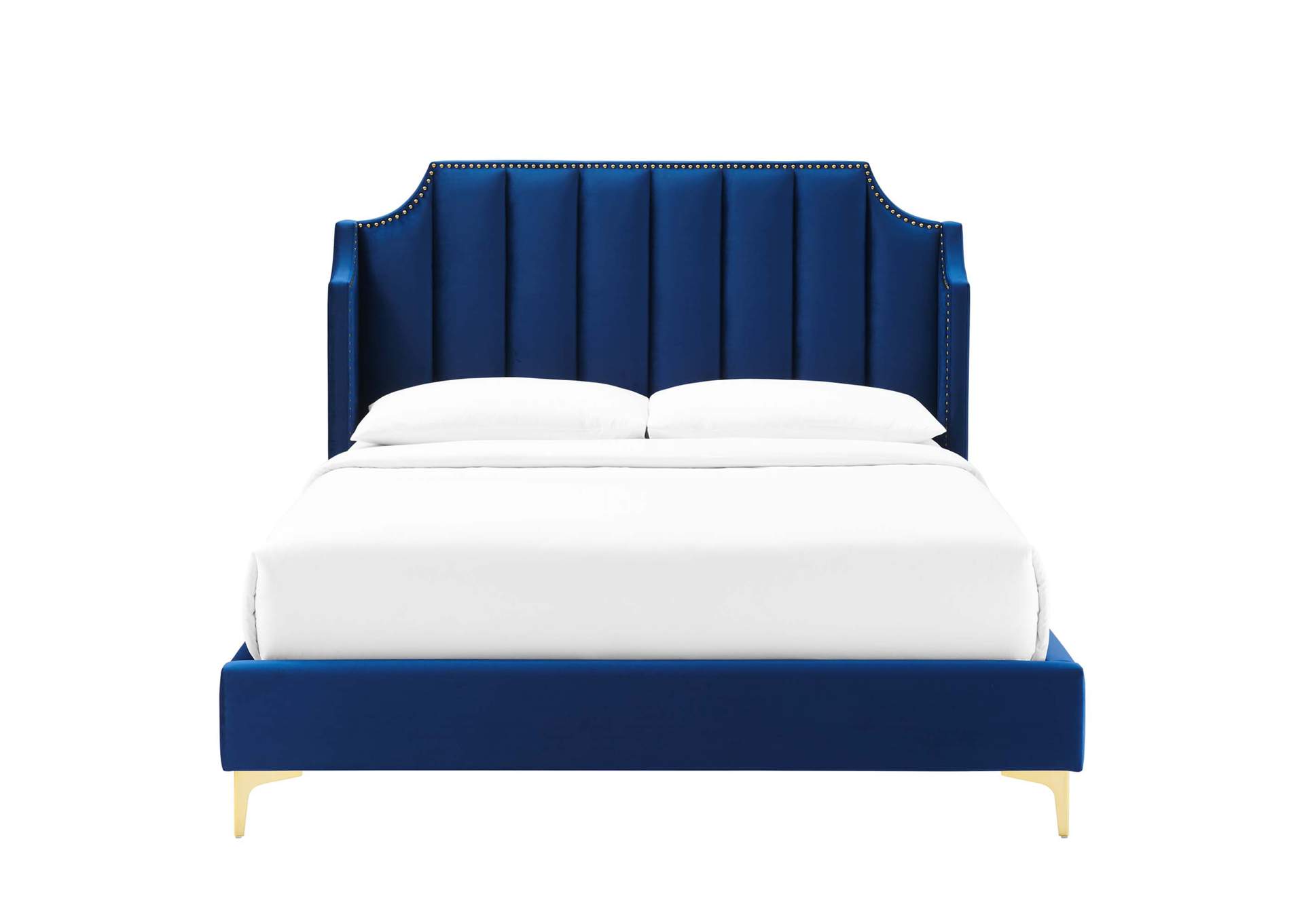 Daniella Performance Velvet Queen Platform Bed,Modway