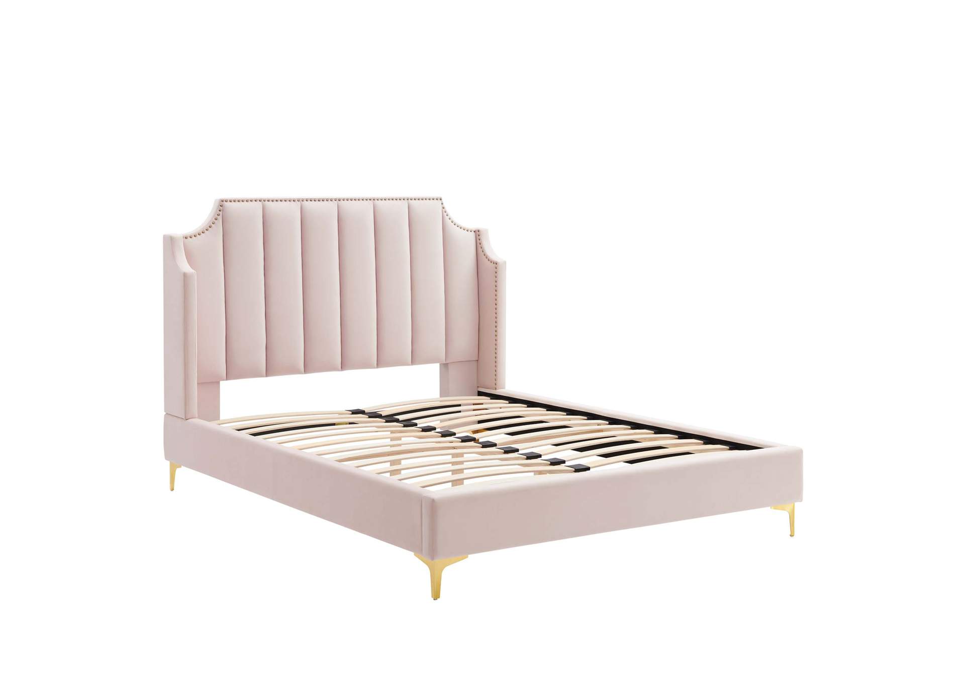 Daniella Performance Velvet Queen Platform Bed,Modway