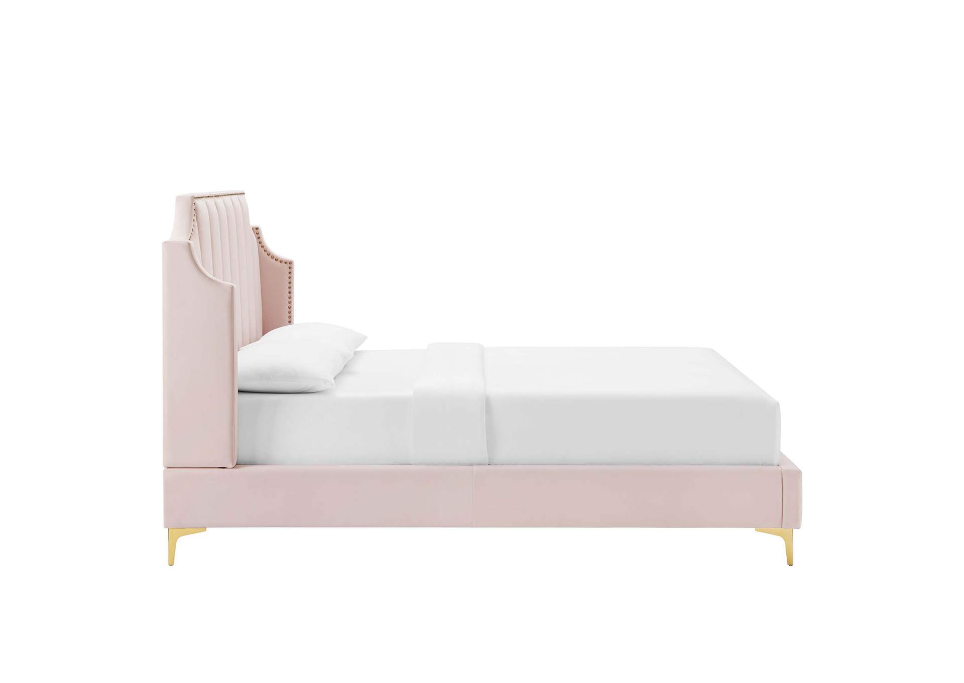 Daniella Performance Velvet Queen Platform Bed,Modway