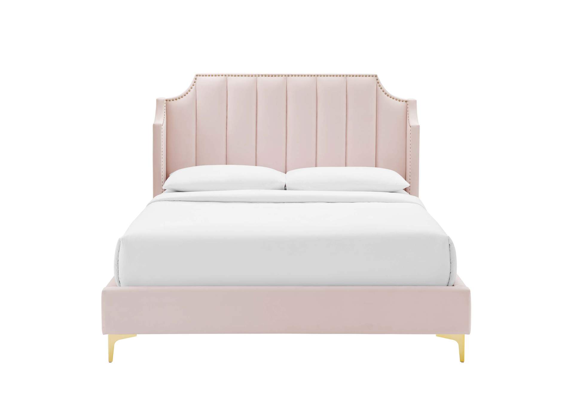 Daniella Performance Velvet Queen Platform Bed,Modway