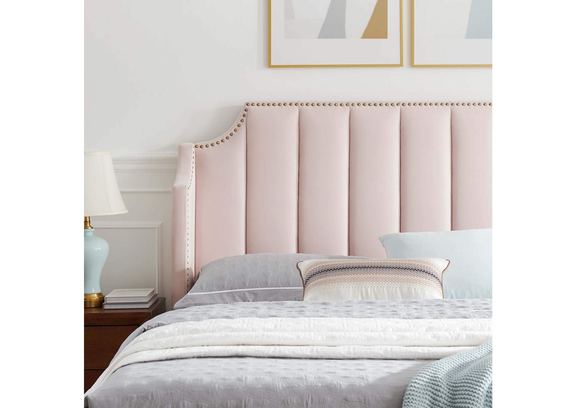 Daniella Performance Velvet Queen Platform Bed,Modway