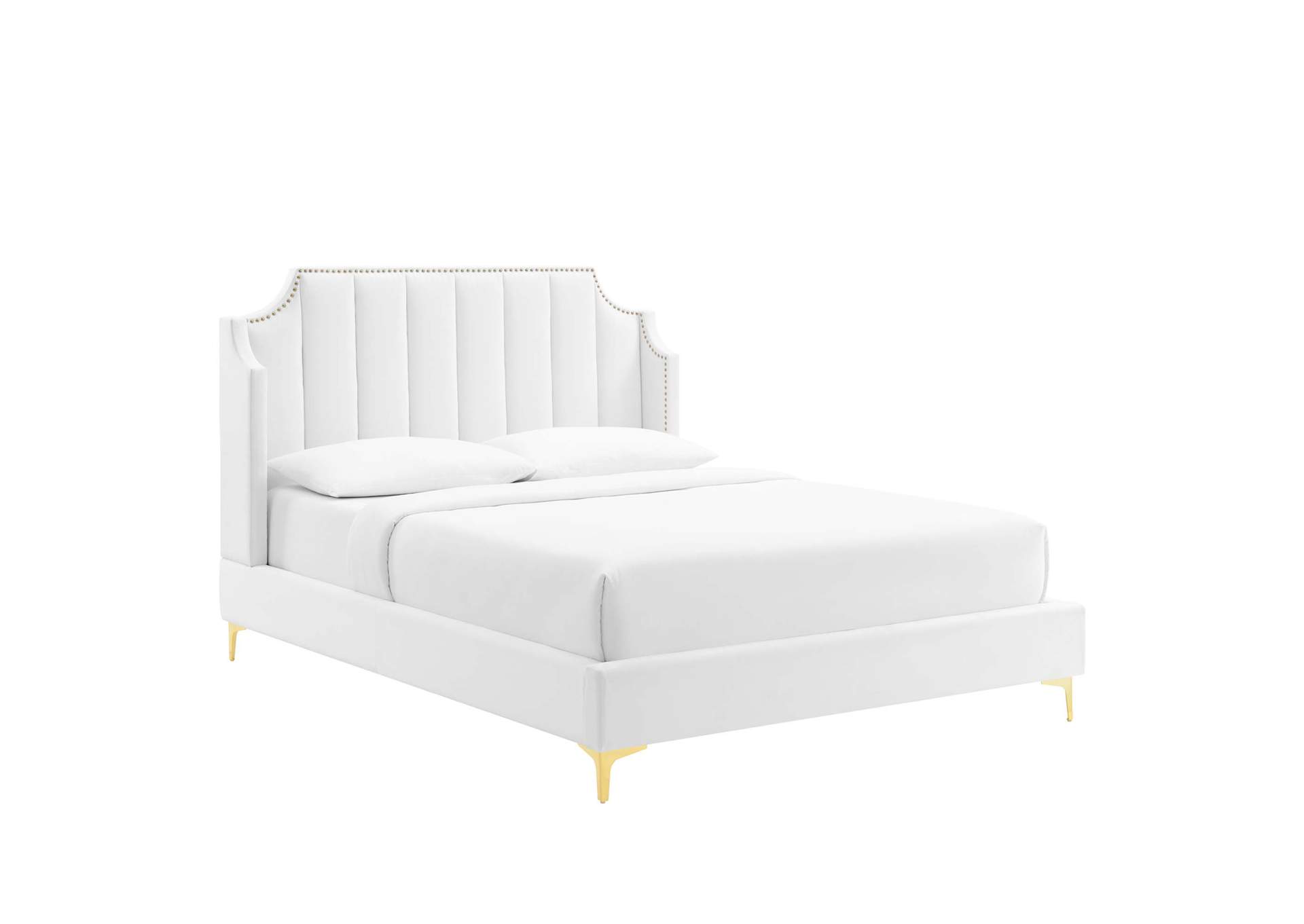 Daniella Performance Velvet Queen Platform Bed,Modway
