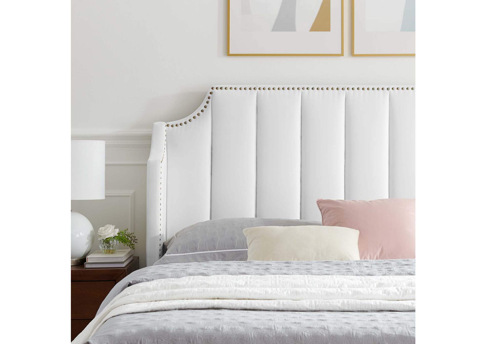 Daniella Performance Velvet Queen Platform Bed,Modway
