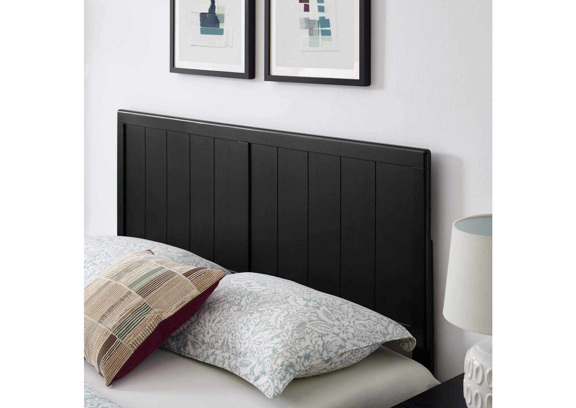 Black Alana King Wood Platform Bed With Splayed Legs,Modway