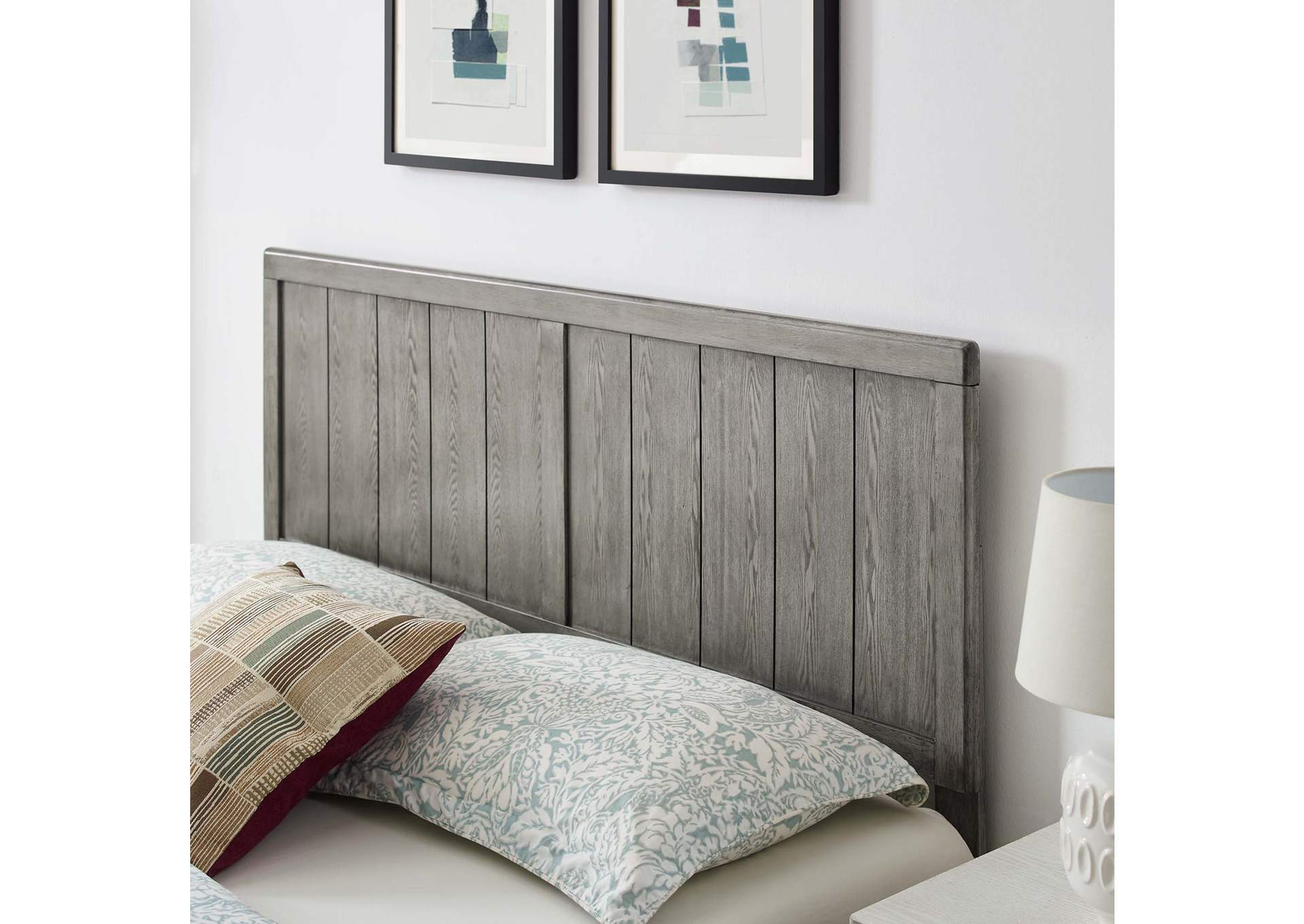 Gray Alana King Wood Platform Bed With Splayed Legs,Modway