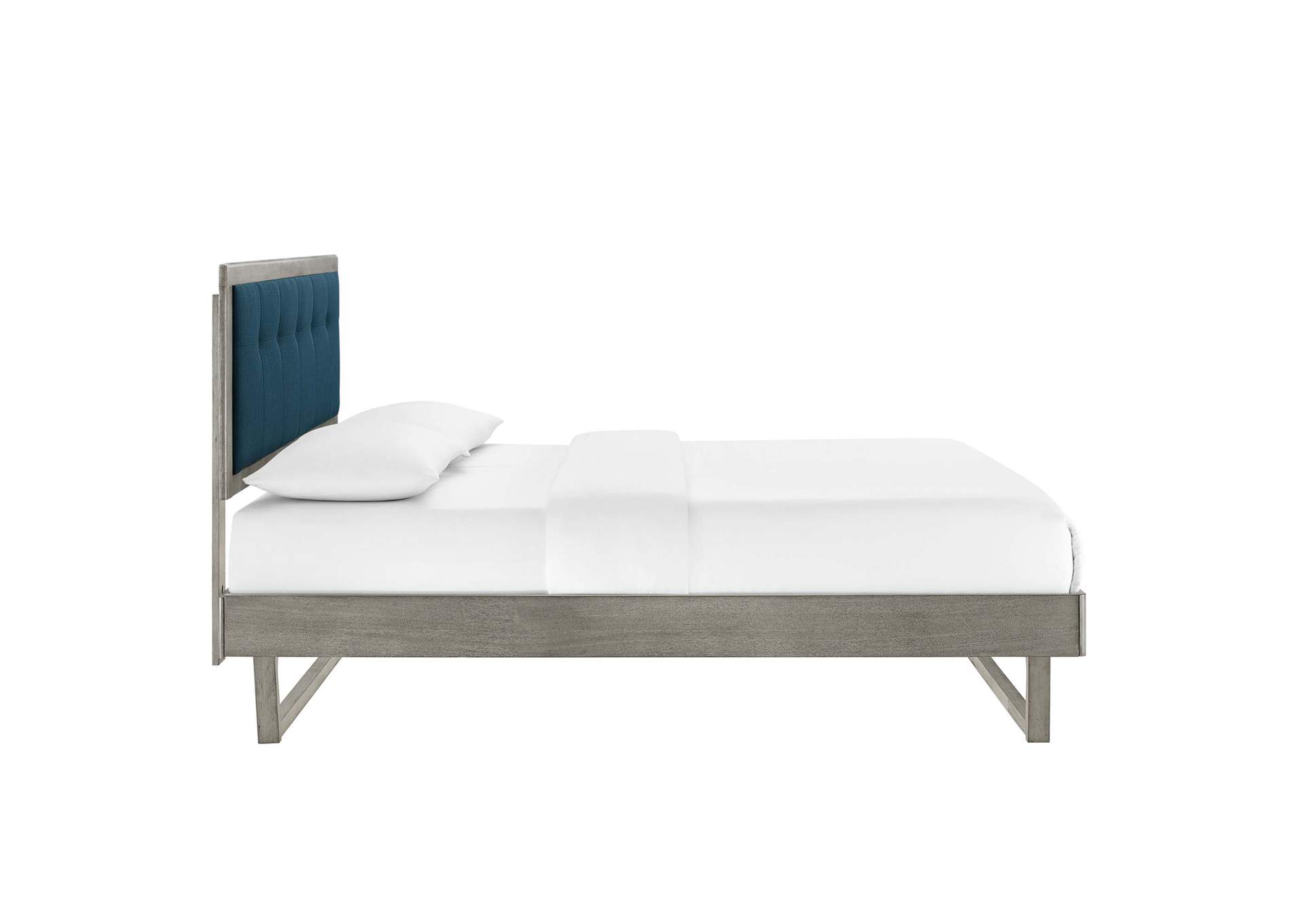 Gray Azure Willow King Wood Platform Bed With Angular Frame,Modway