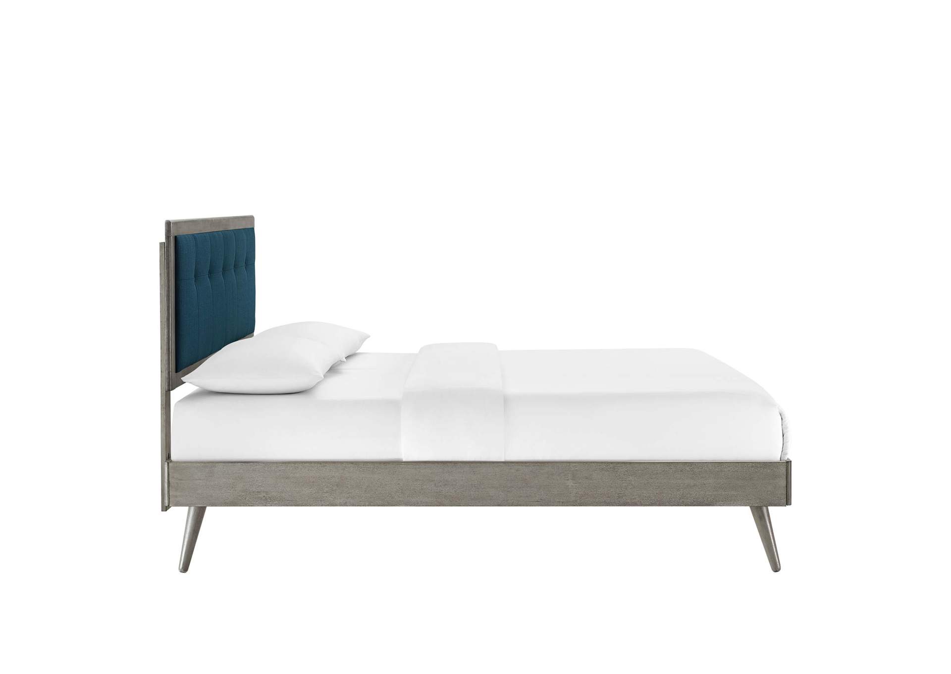 Gray Azure Willow King Wood Platform Bed With Splayed Legs,Modway