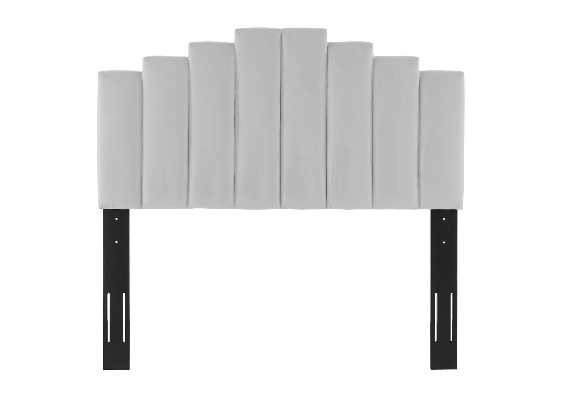 Light Gray Elise Queen Performance Velvet Platform Bed,Modway