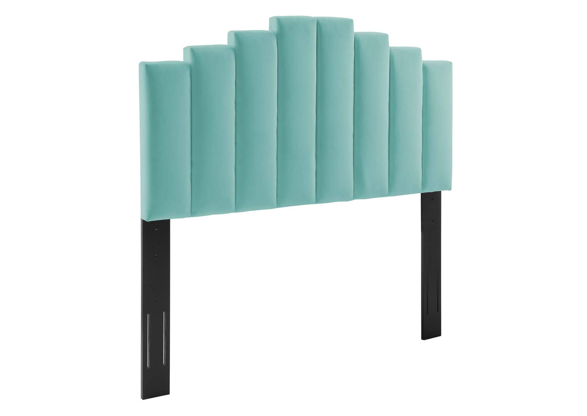 Mint Elise Queen Performance Velvet Platform Bed,Modway