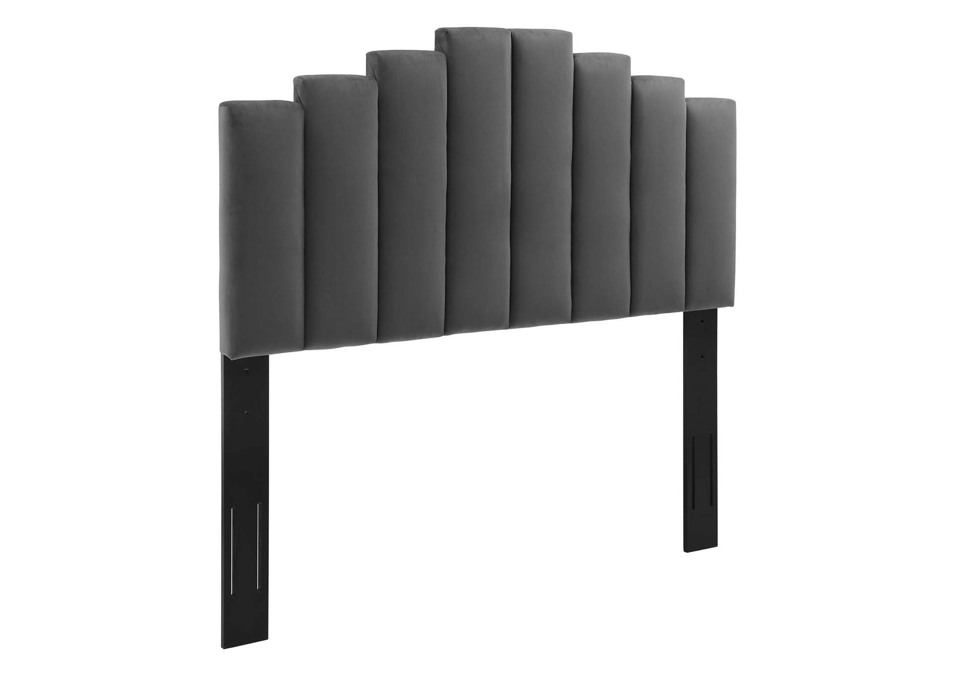 Charcoal Elise Queen Performance Velvet Platform Bed,Modway