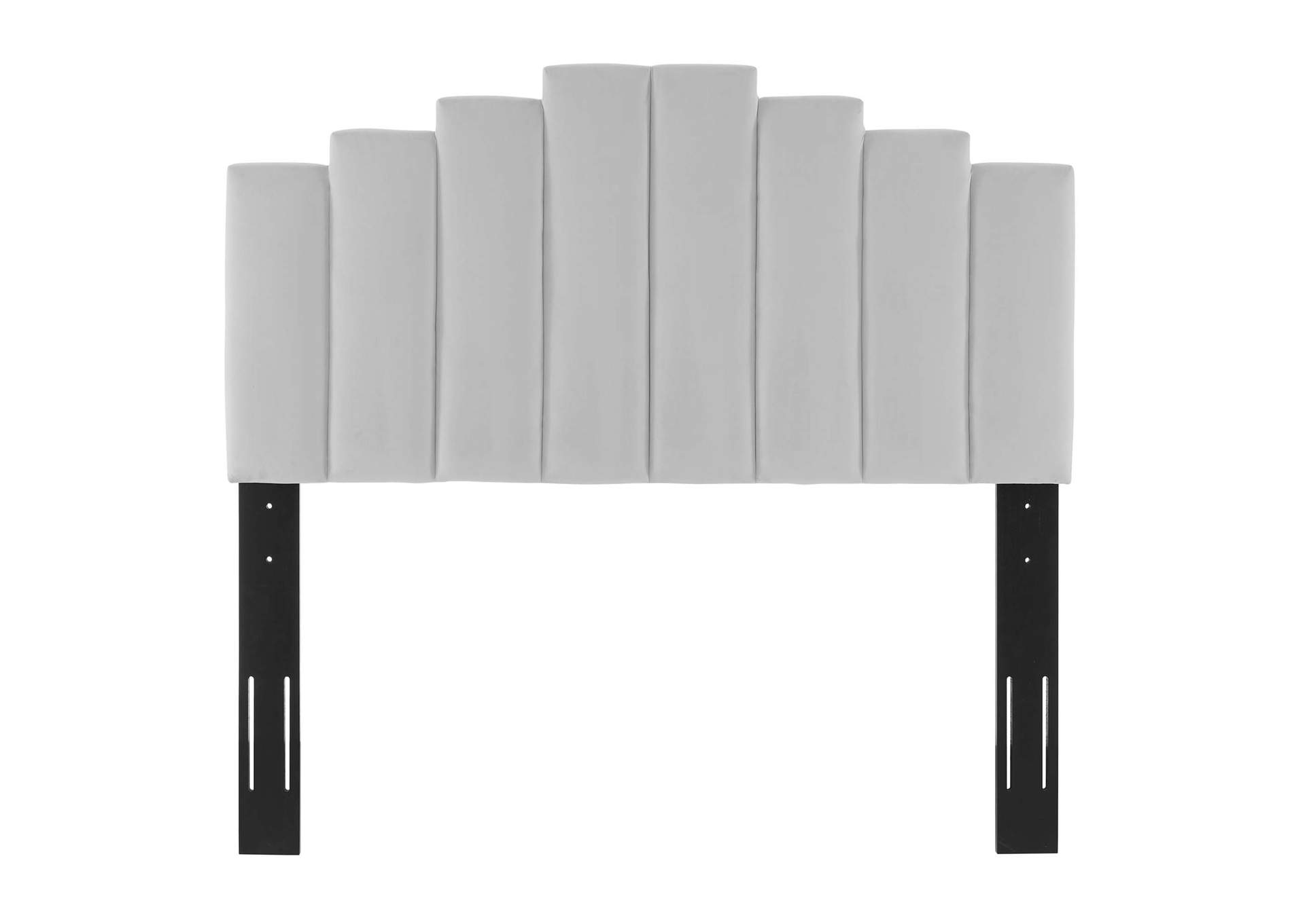 Light Gray Elise Queen Performance Velvet Platform Bed,Modway
