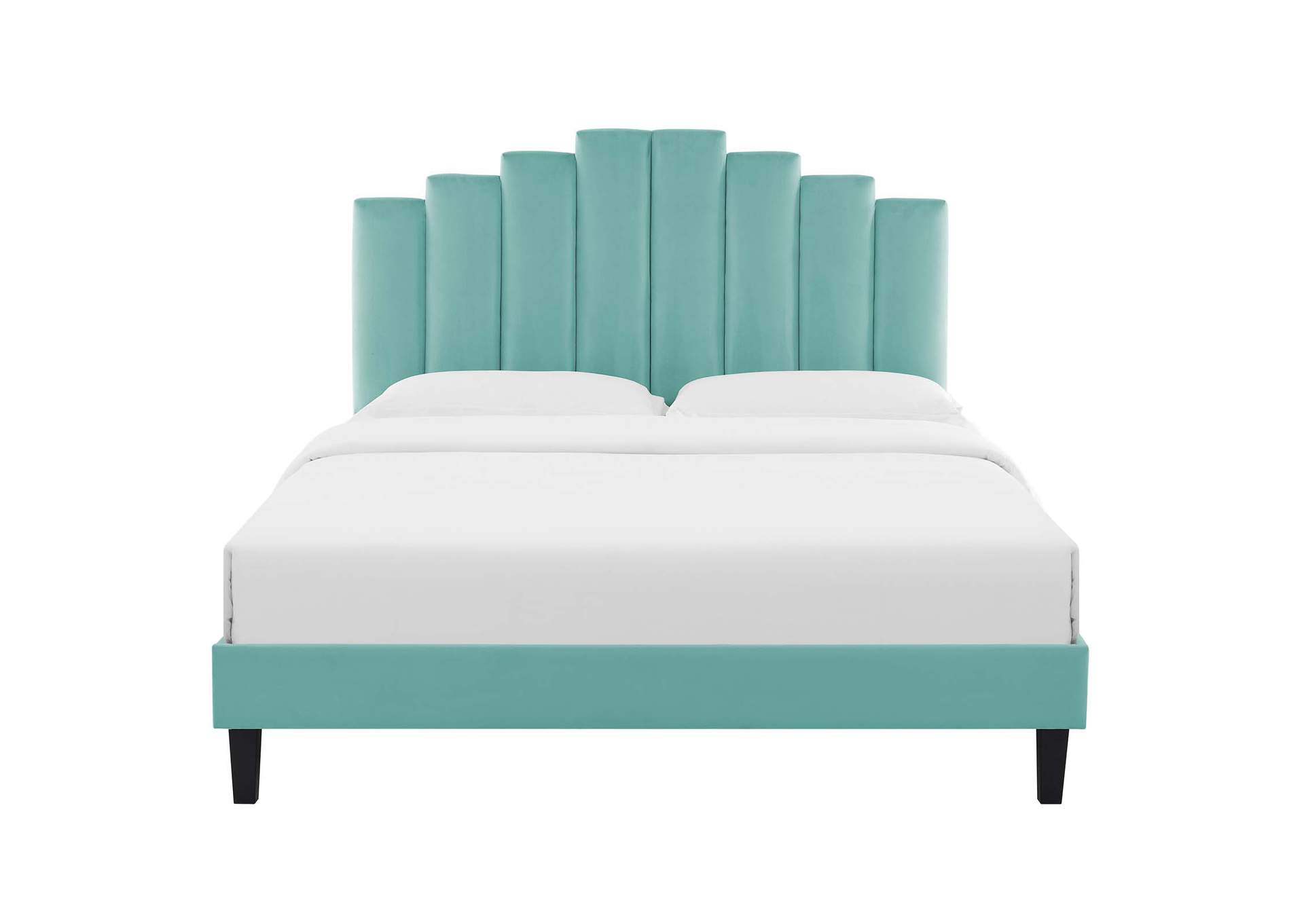 Mint Elise Queen Performance Velvet Platform Bed,Modway