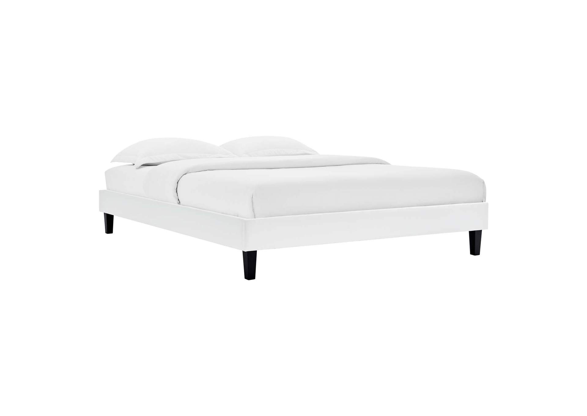 White Elise Queen Performance Velvet Platform Bed,Modway