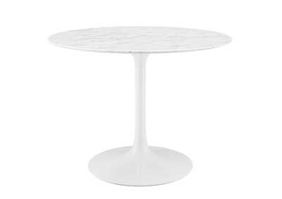 Image for White Lippa 40" Round Artificial Marble Dining Table