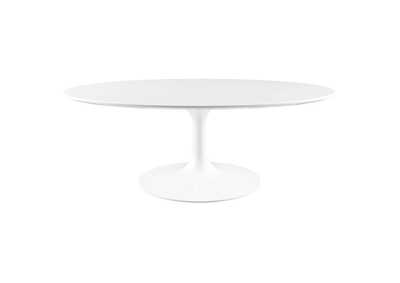 Image for White Lippa 42" Oval-Shaped Wood Top Coffee Table