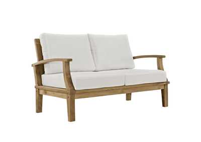 Image for Natural White Marina Outdoor Patio Teak Loveseat