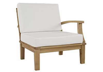 Image for Natural White Marina Outdoor Patio Teak Right-Facing Sofa