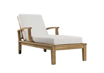 Image for Natural White Marina Outdoor Patio Teak Single Chaise